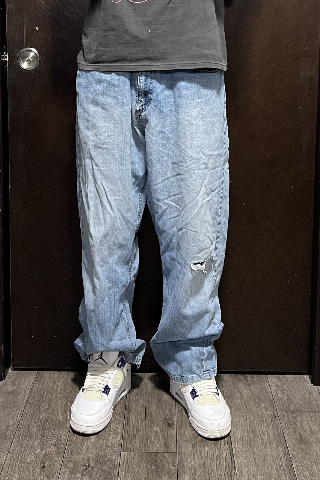 Vintage Wrangler Distressed Loose Fit Denim 38x32 Size US 38 / EU 54 - 3 Thumbnail