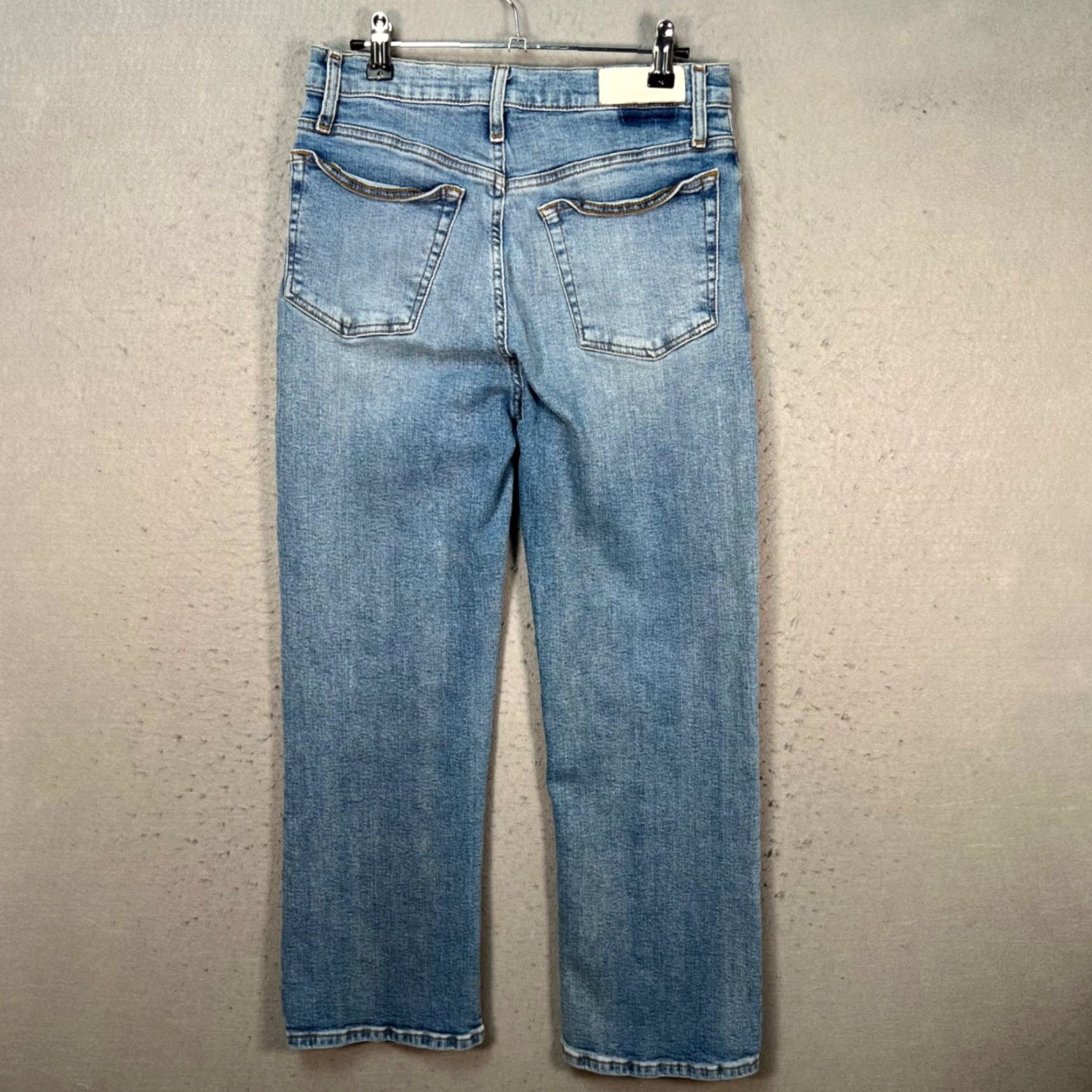 Re/Done Womens Jeans Cropped 28 Blue 60s Fade Light Wash Denim High Rise 5-Pocket