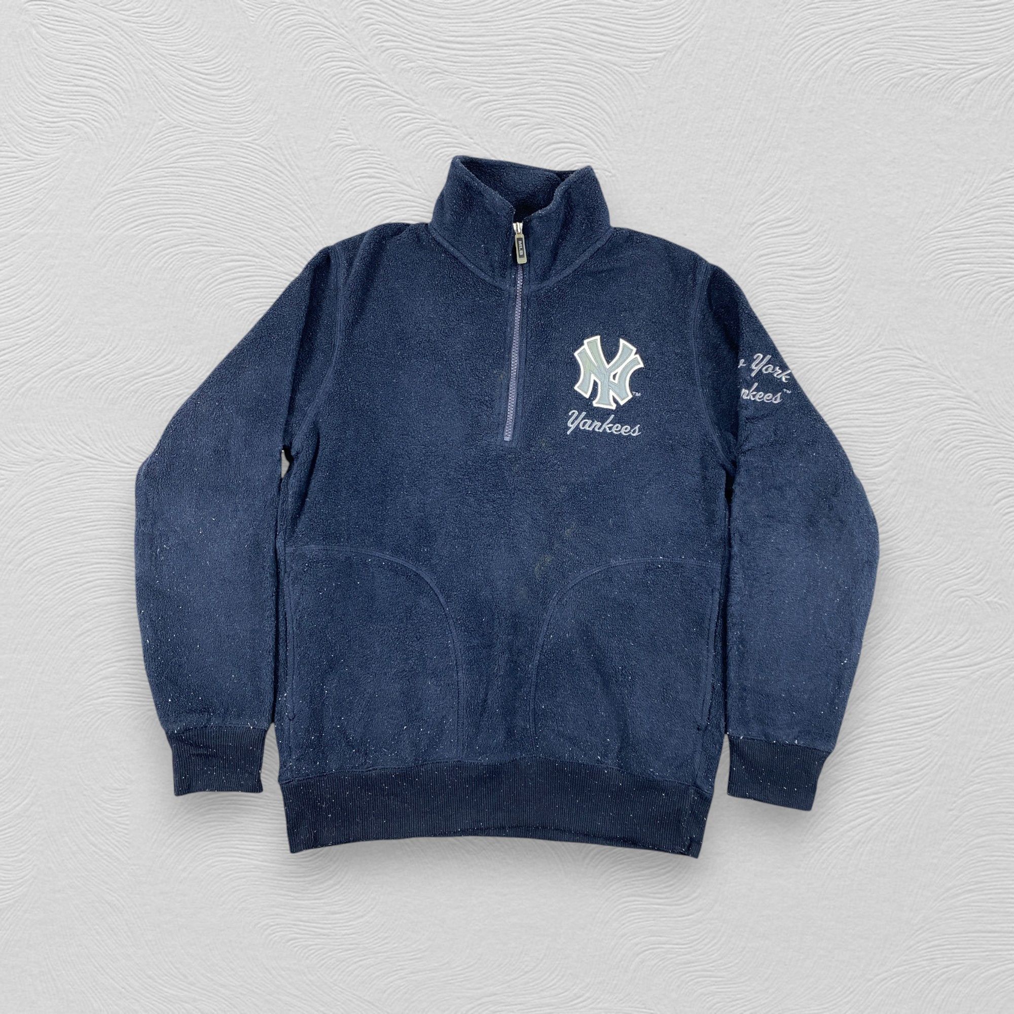 New York Yankees Vintage MLB NEW YORK Half Zipper Fleece Sweatshirt M-J206 Size US M / EU 48-50 / 2 - 1 Thumbnail