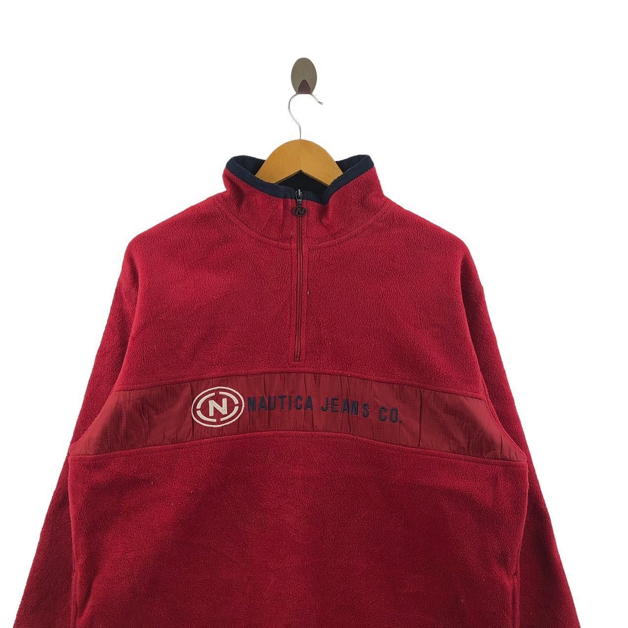 Nautica Vintage NAUTICA JEANS Center Logo Half Zipper Fleece Sweater Size US L / EU 52-54 / 3 - 3 Thumbnail