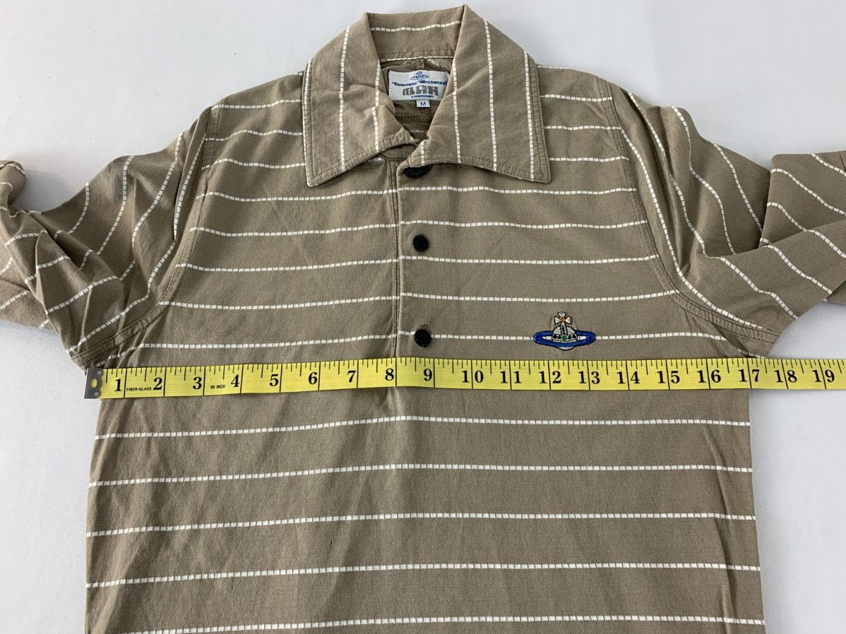 Vivienne Westwood 90s Vivienne Westwood Man Striped Small Orb Logo Polo Tee Size US S / EU 44-46 / 1 - 11 Thumbnail