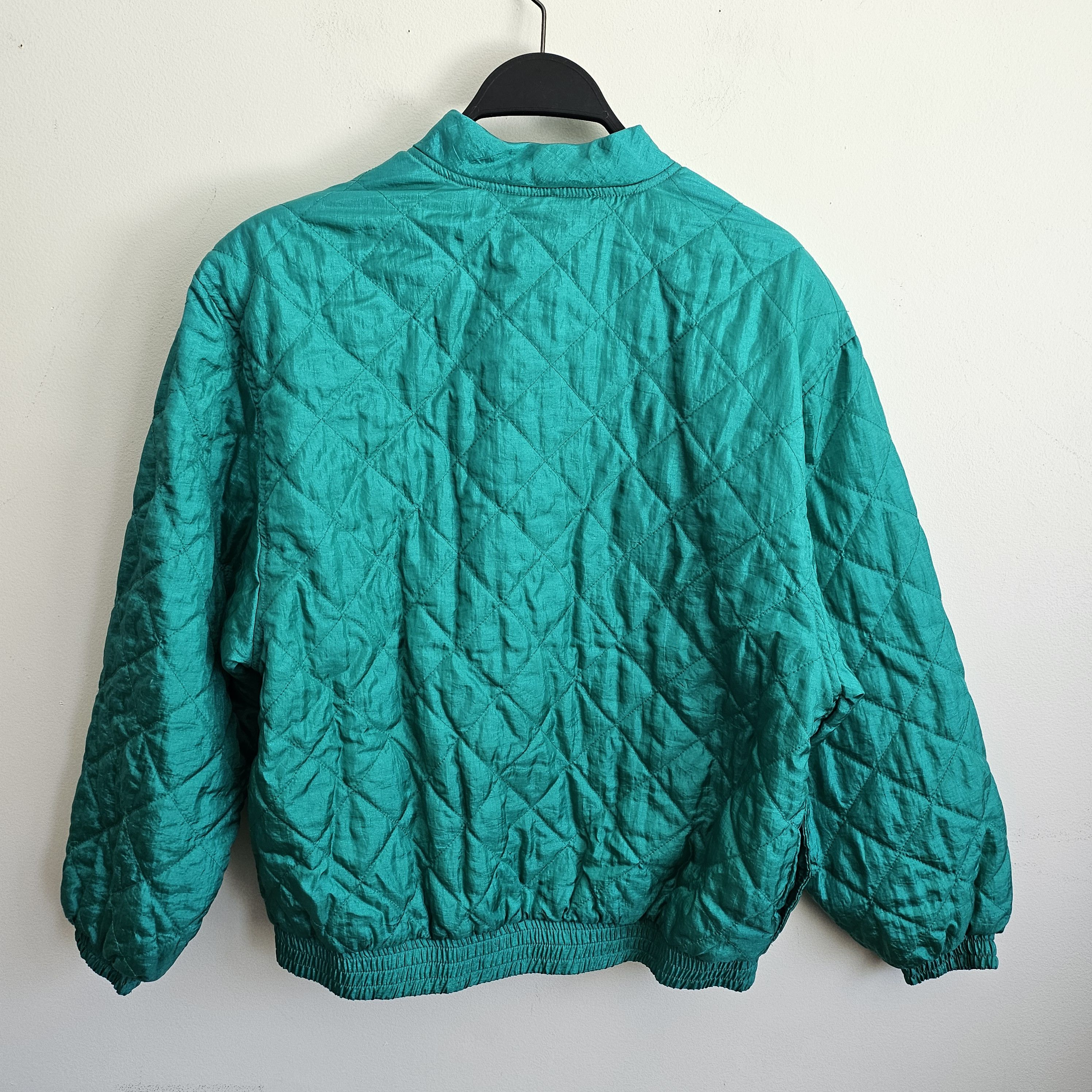 Vintage NWT Vintage LIZ THOMAS Women's M Green 80s Nylon Jacket Size M / US 6-8 / IT 42-44 - 3 Thumbnail