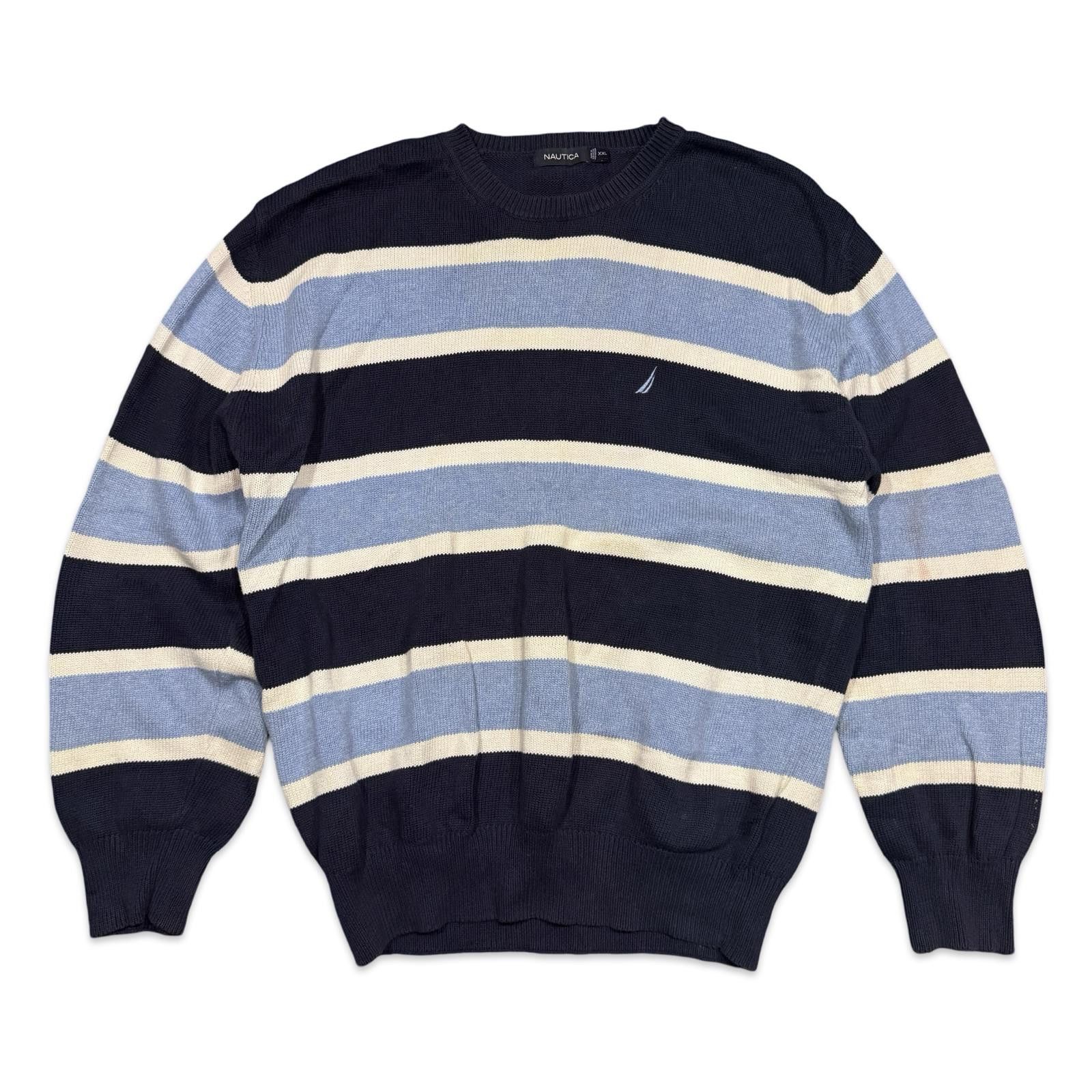 Nautica Nautica Striped Y2K Crewneck Sweater Size US XXL / EU 58 / 5 - 1 Thumbnail