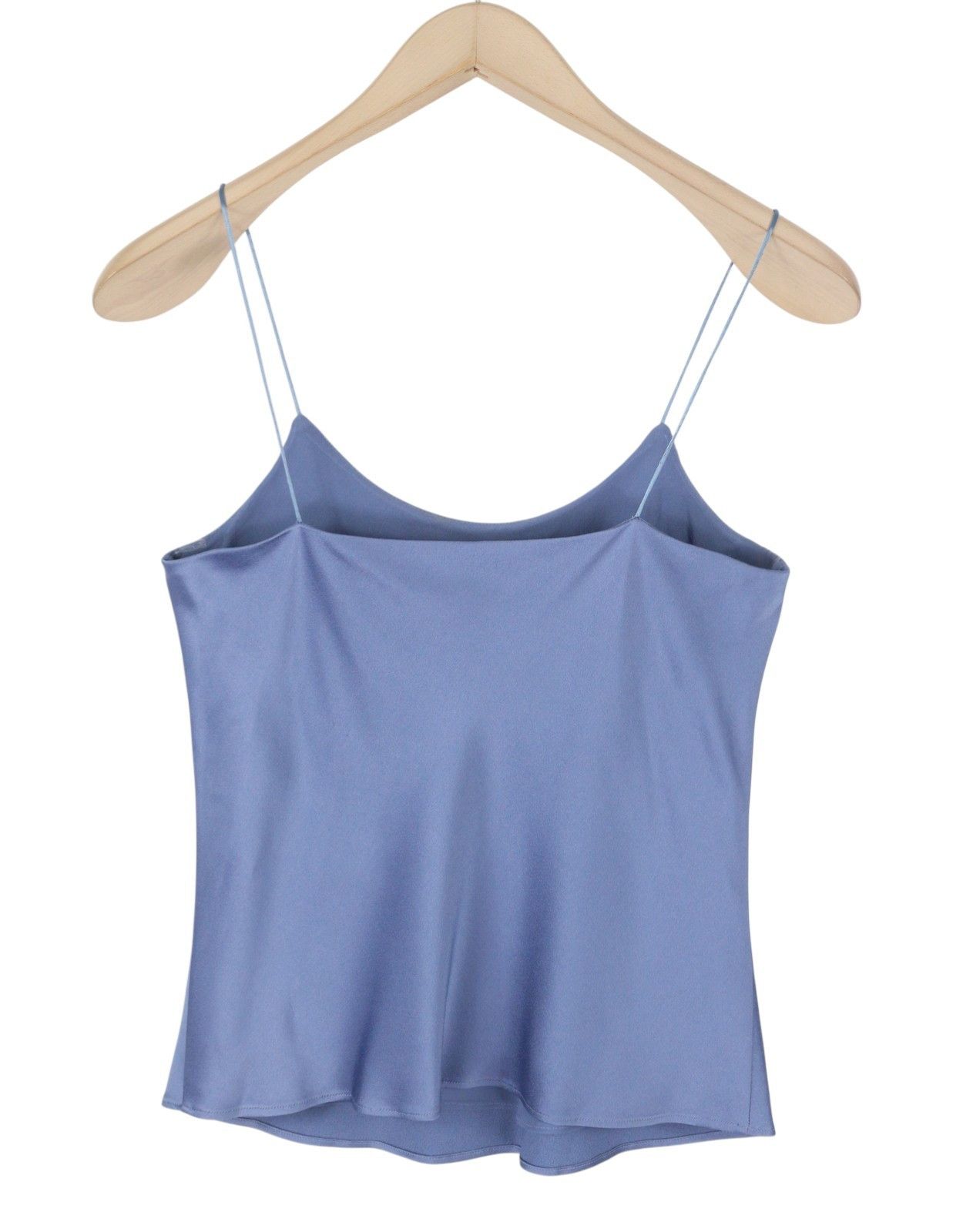 Max Mara EU38 Blue Spaghetti Strap Shiny Blouse 88801 Size M / US 6-8 / IT 42-44 - 4 Thumbnail