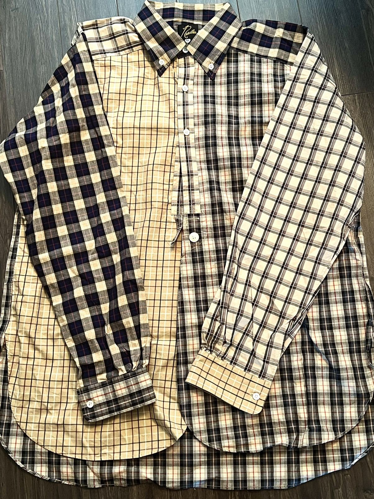 Needles Needles Crazy Plaid Shirt XL Khaki Size US XL / EU 56 / 4 - 4 Thumbnail