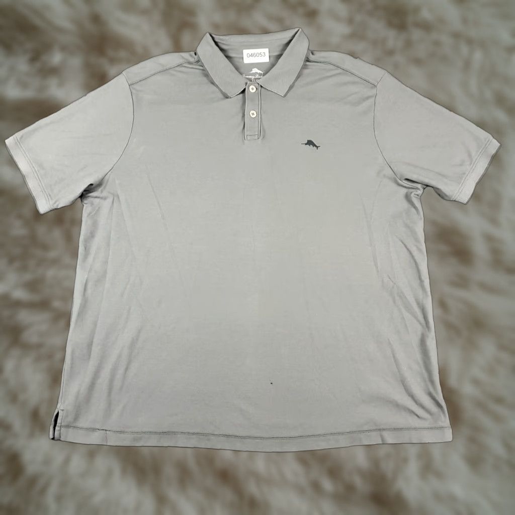 Tommy Bahama Tommy Bahama Polo Shirt Men XL Gray Short Sleeve Casual Cotton Blend Button-Front Classic Polo Mens XL Gray - Preppy Sports American Style Size US XL / EU 56 / 4 - 1 Thumbnail
