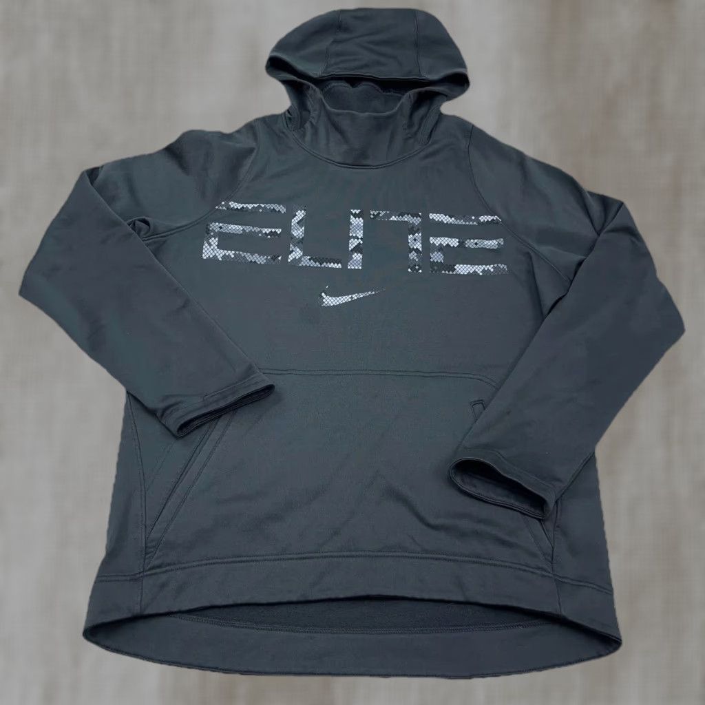 Nike VINTAGE Nike Hoodie Men Medium Gray Sweatshirt Dri Fit Elite Spell Out Swoosh Size US M / EU 48-50 / 2 - 1 Thumbnail