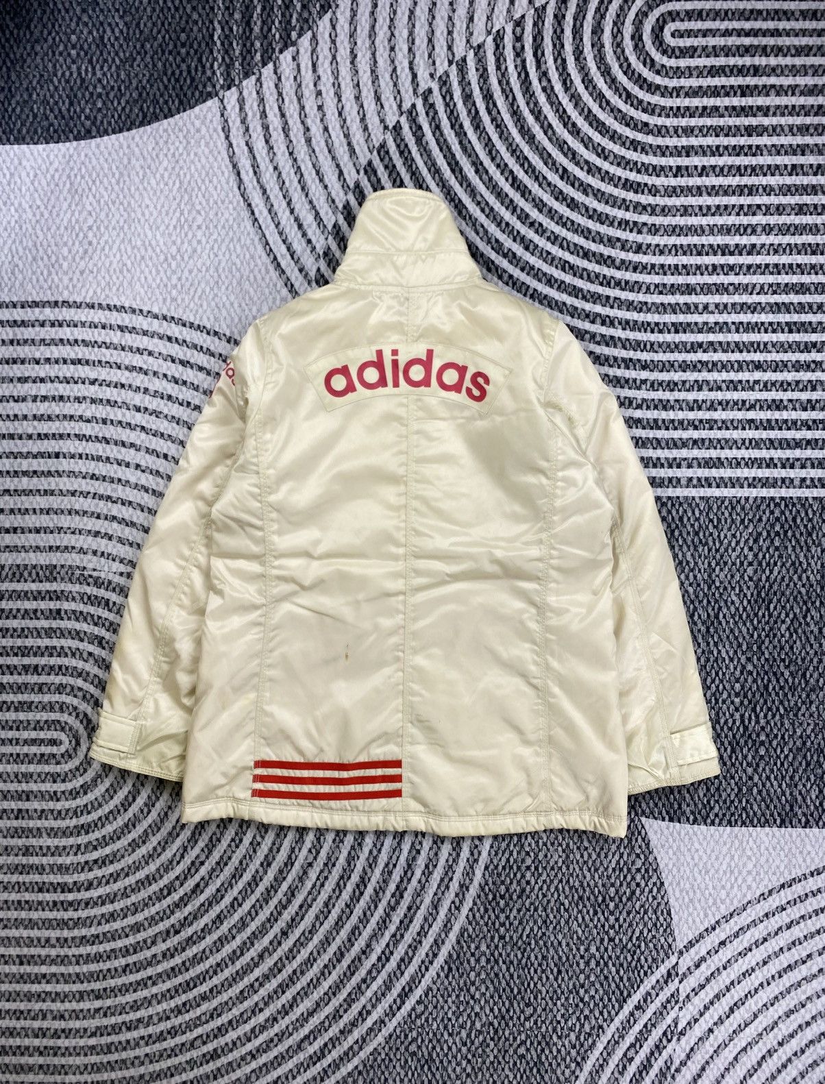 Adidas Vintage Adidas 3 Striped Big Spellout Rare Design Jacket Size US M / EU 48-50 / 2 - 2 Thumbnail