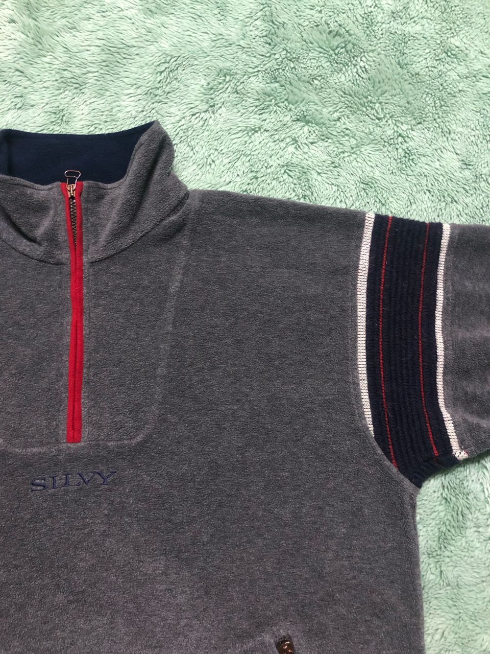 Other VINTAGE WALKING SILVY HALF ZIPPER CENTER FLEECE JACKET Size US L / EU 52-54 / 3 - 5 Thumbnail