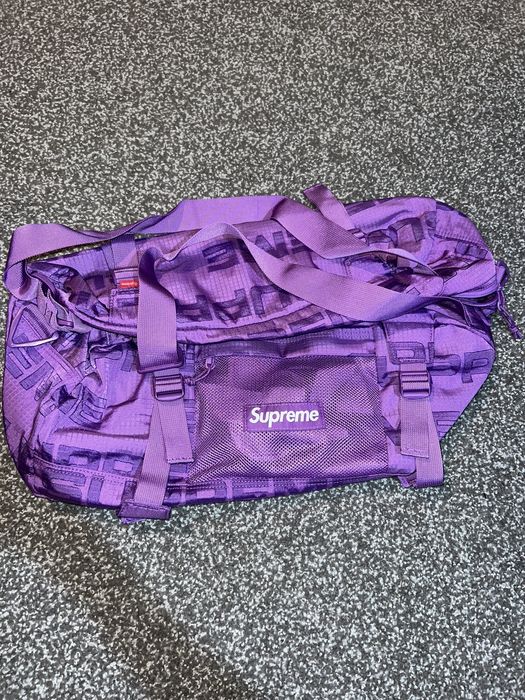 Purple supreme duffle bag best sale