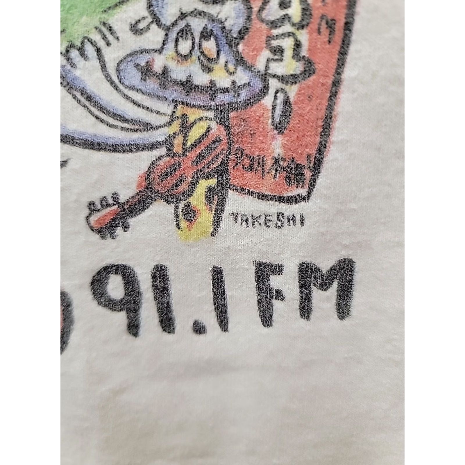 Fruit Of The Loom VINTAGE 90.1 FM WFMU 91.1 FM Radio Head Lock T-Shirt Mens XL White Cotton Graphic Print Size US XL / EU 56 / 4 - 7 Thumbnail