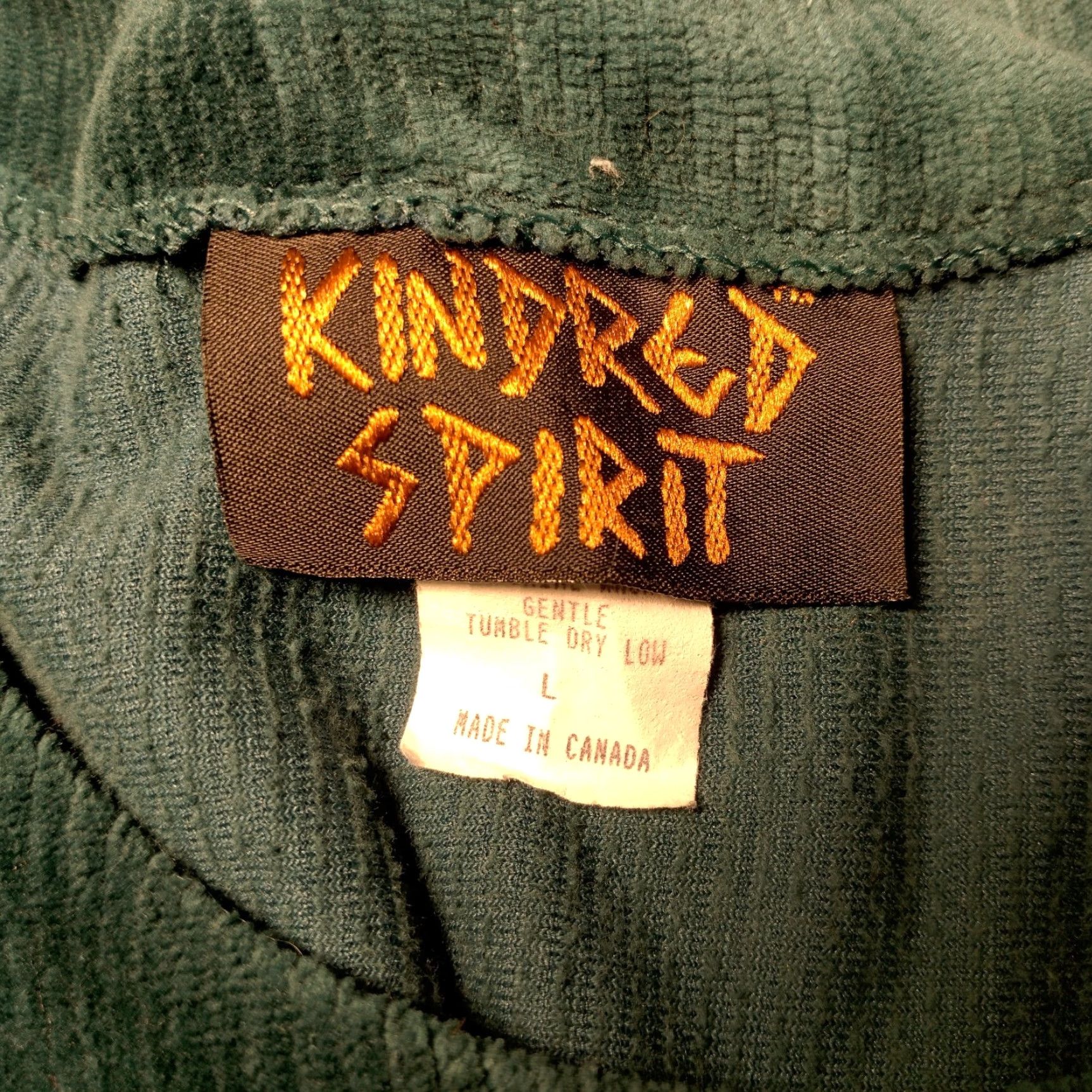 Vintage VINTAGE Kindred Spirit Jumper Dress Large Emerald Green Ribbed Velour Bohemian Womens Size L / US 10 / IT 46 - 5 Thumbnail