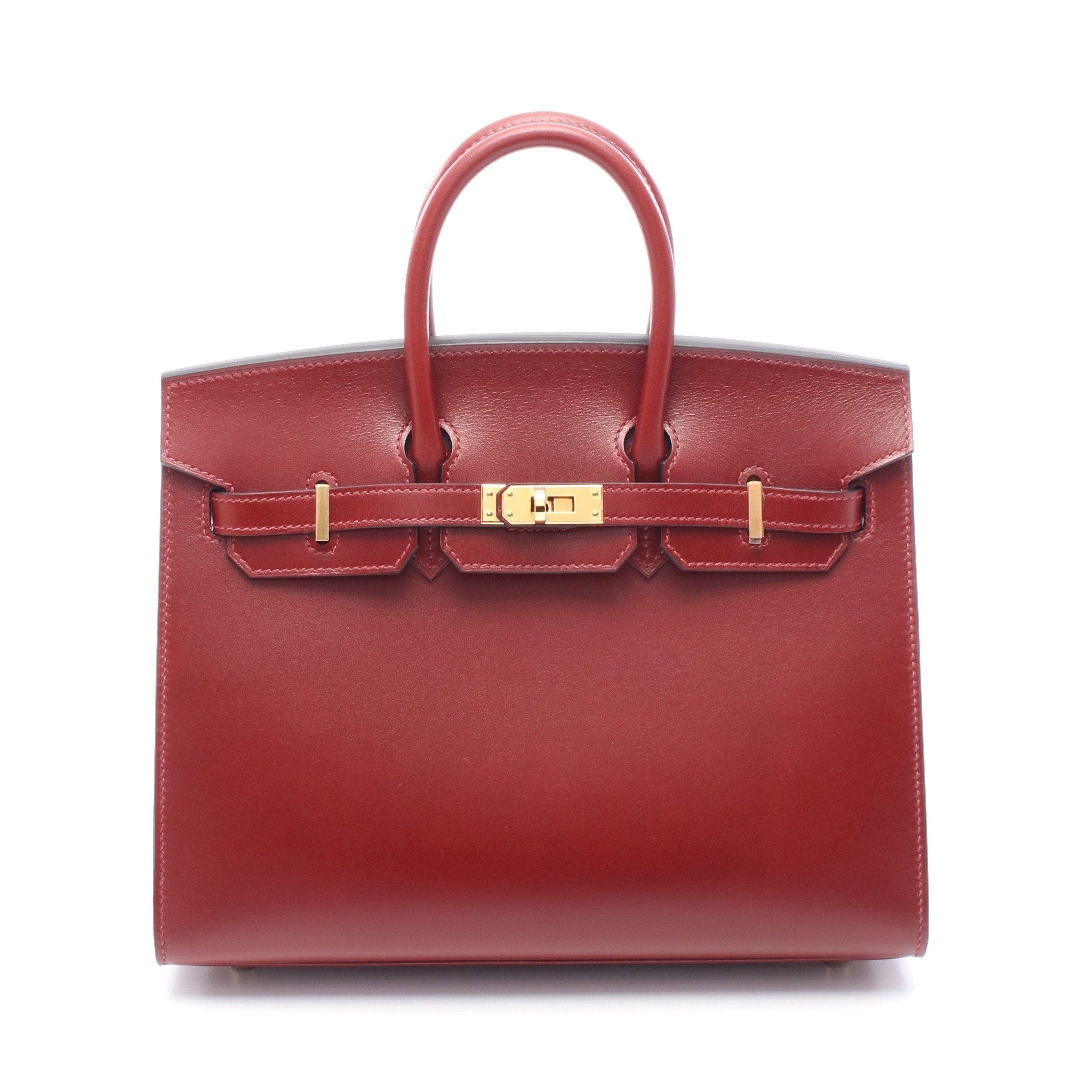 Hermes Hermes Birkin 25 Serie Rouge Ash Handbag Box Calf Bordeaux Gold Hardware Double Engraved Size ONE SIZE - 1 Thumbnail
