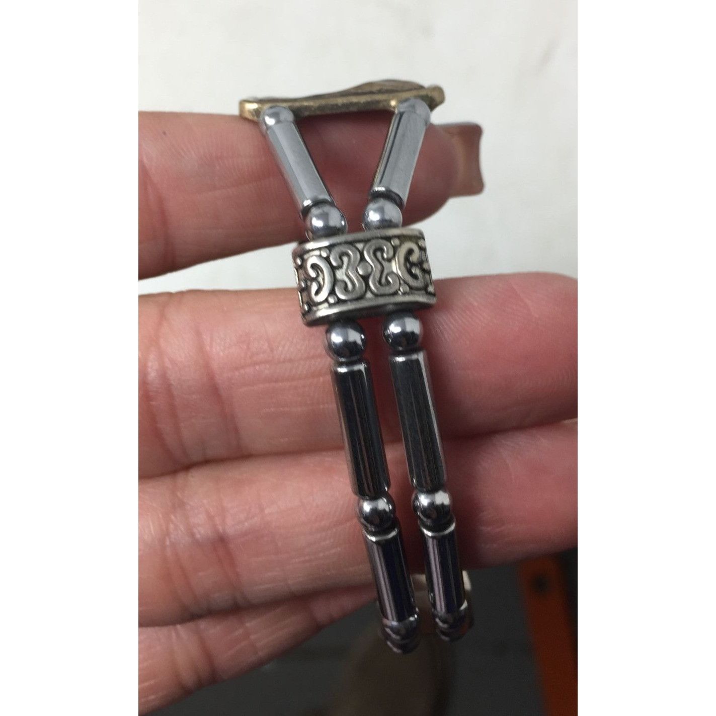 Other Women's Magnetic Silver Tone Bracelet with Rectangular Penda Size ONE SIZE - 6 Thumbnail