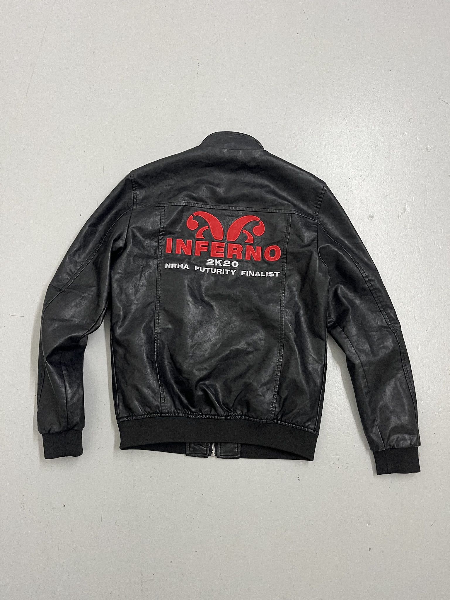 Leather × Wilsons Leather Vintage 90s Devil Inferno Embroidered Leather Biker Jacket Size S Size US S / EU 44-46 / 1 - 1 Thumbnail