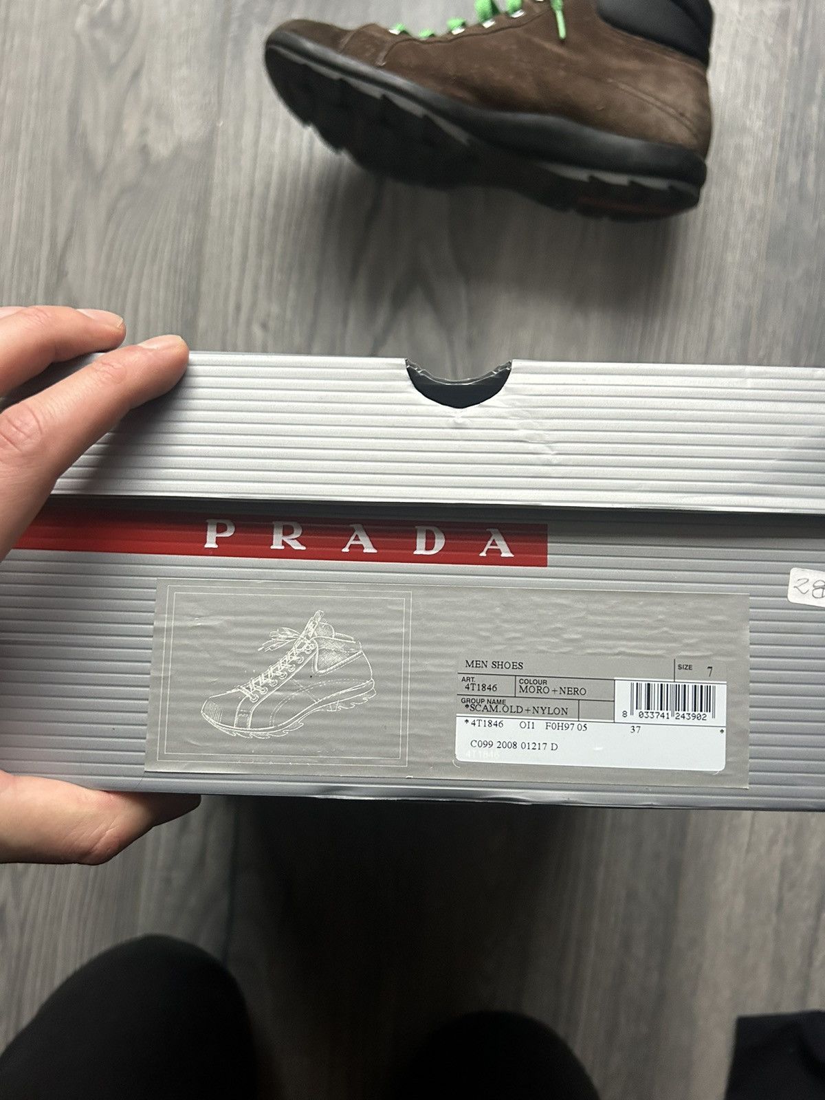 Prada Prada Brown Suede Hiking Boots with Green Laces Size US 8 / EU 41 - 3 Thumbnail