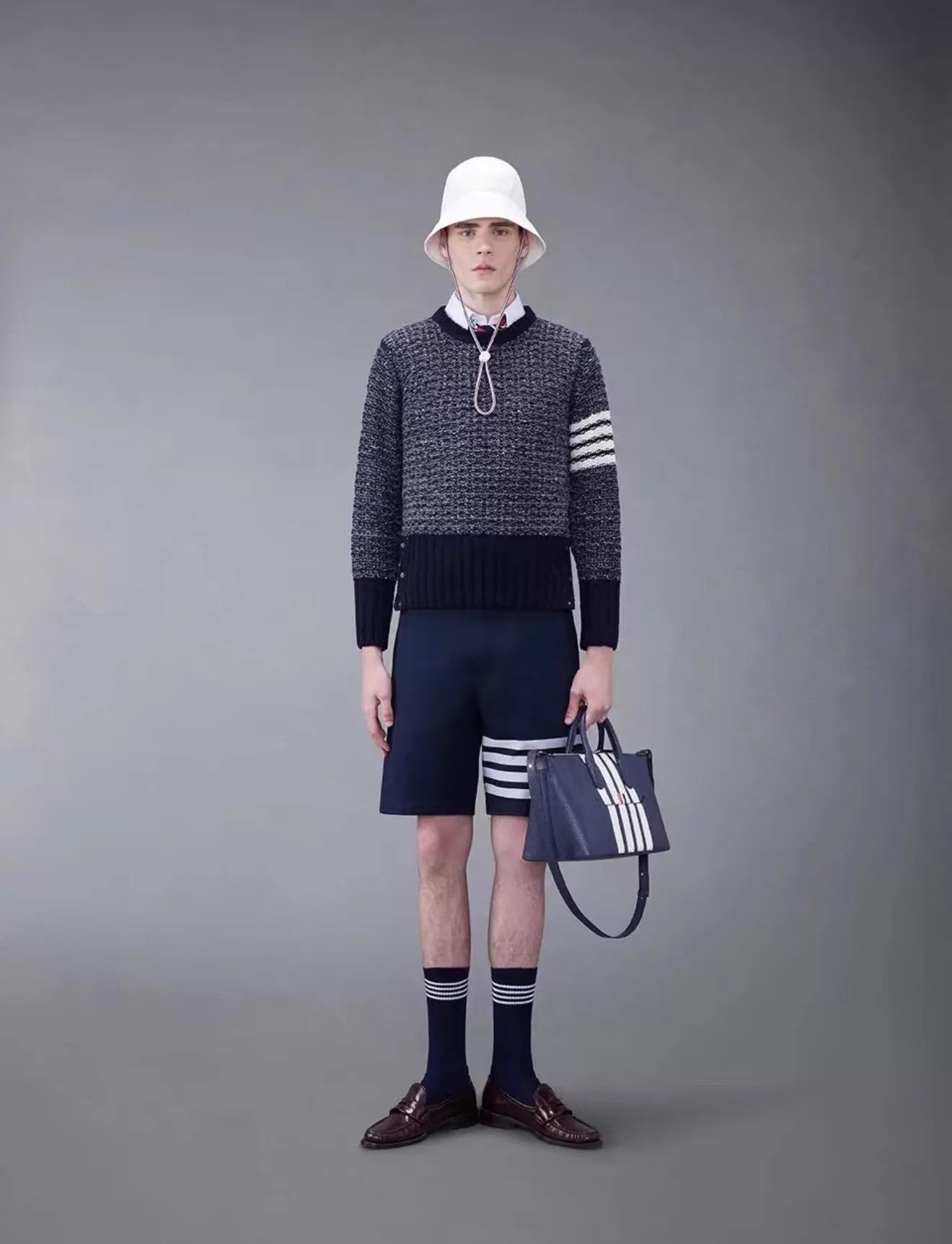 Thom Browne Thom Browne 4Bar Blue Size 1 Crewneck Sweater Rare Size US S / EU 44-46 / 1 - 6 Thumbnail