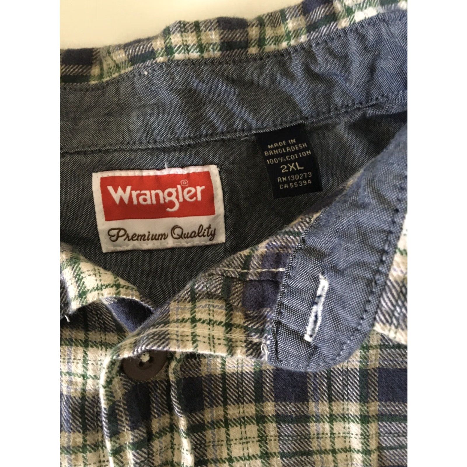 Wrangler Wrangler Men’s Long Sleeve Shirt 2XL Button Up Plaid Gray Green Western Pockets Casual Vintage: No Size US XXL / EU 58 / 5 - 3 Thumbnail