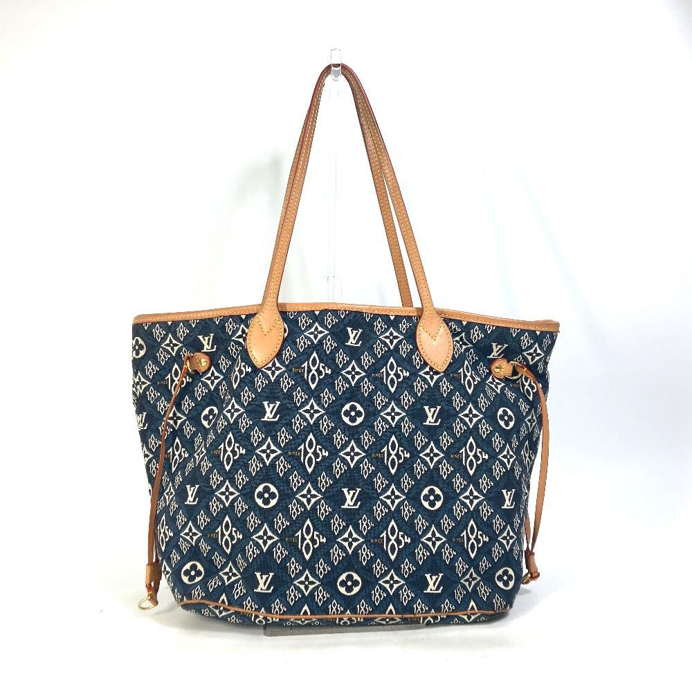 Louis Vuitton Louis Vuitton M57484 Monogram Jacquard With Pouch Neverfull Mm Since1854 Shoulder Bag Shawl Tote (Loom, Fabric) Women Navy Size ONE SIZE - 1 Thumbnail