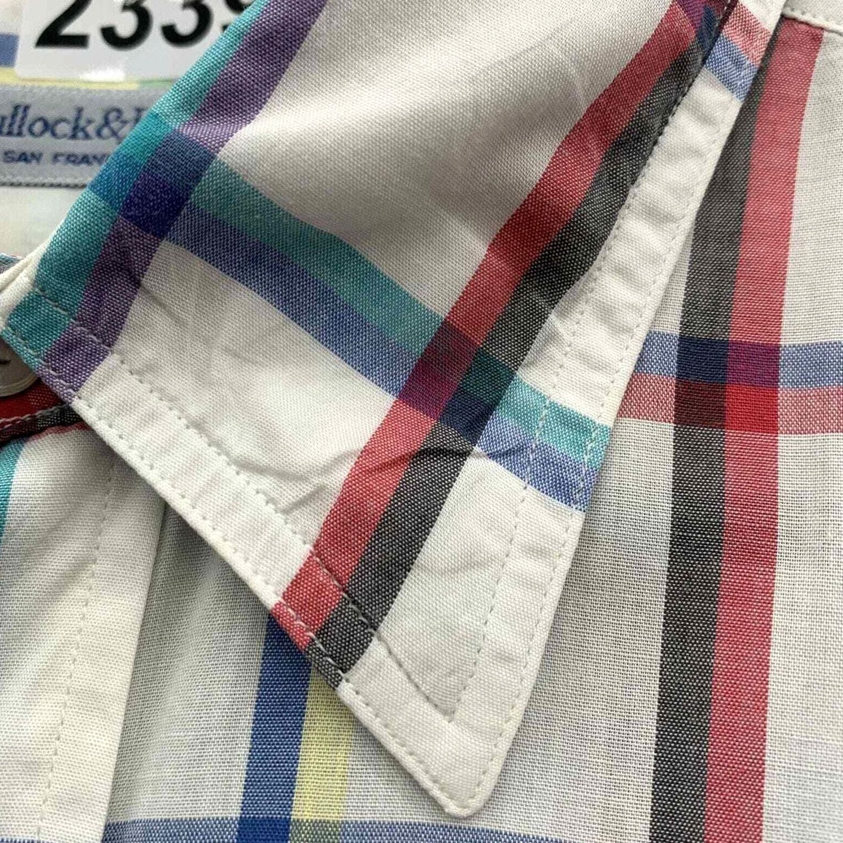 Rainbow VINTAGE Bullock & Jones Shirt Mens XL San Fran Rainbow Check Preppy USA Made Size US XL / EU 56 / 4 - 3 Thumbnail
