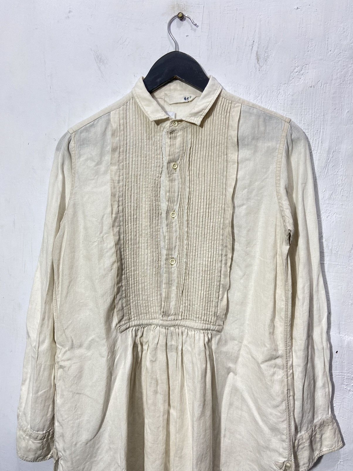 45rpm 45rpm Dress 100% Linen Button Up Long Sleeve Size L / US 10 / IT 46 - 2 Thumbnail