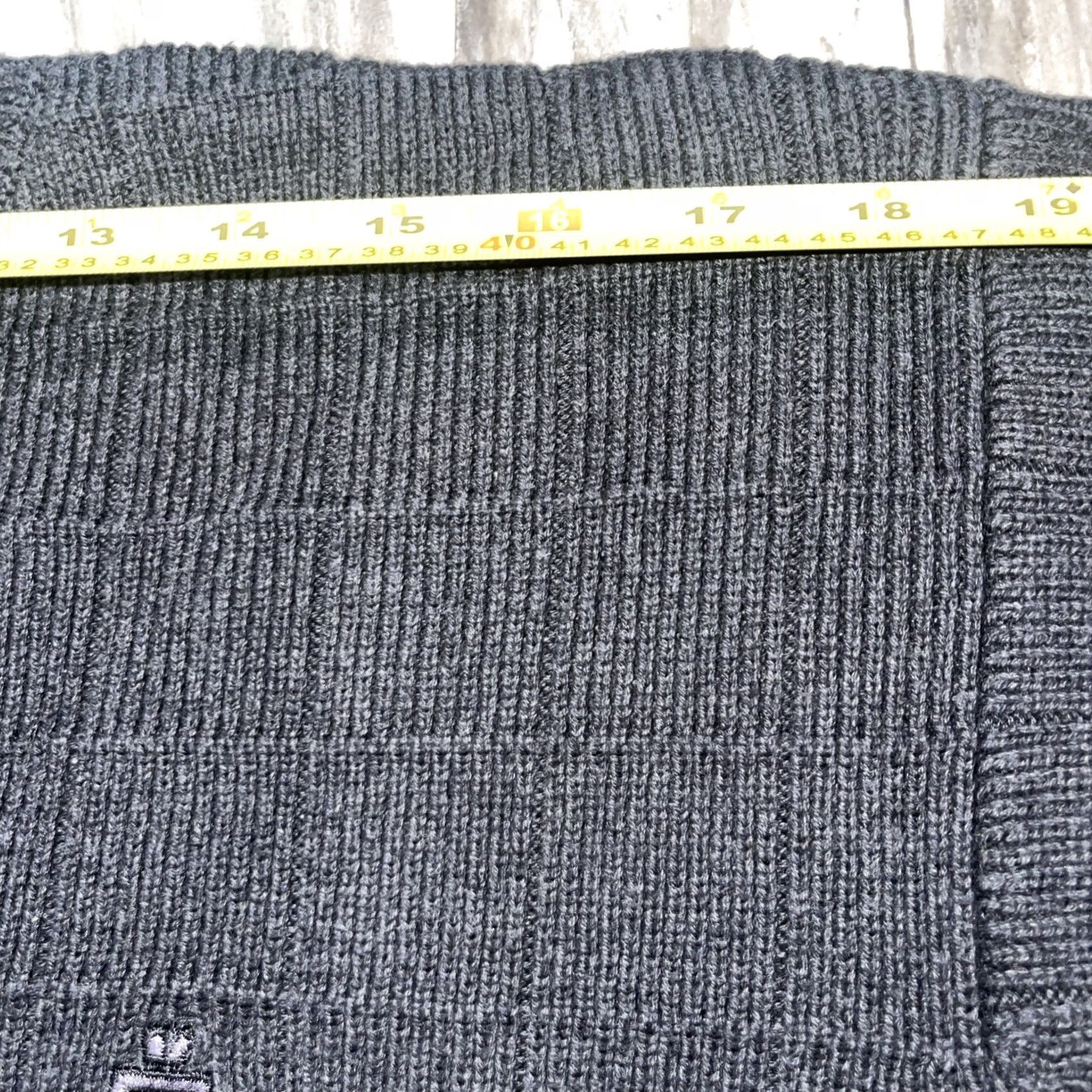 Izod IZOD Men's Cable Knit Golf Sweater Charcoal Gray Cotton Logo Ribbed Knit Pullover L Mens Regular Size US L / EU 52-54 / 3 - 5 Thumbnail