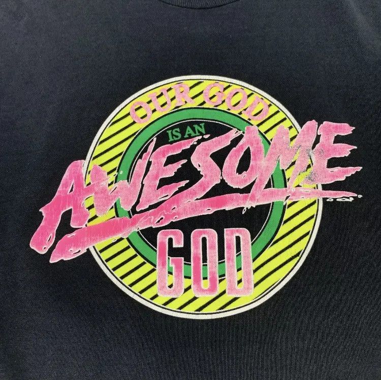 Vintage RARE Our God Is An Awesome God T Shirt ScreenStars Jesus USA Size US M / EU 48-50 / 2 - 3 Thumbnail