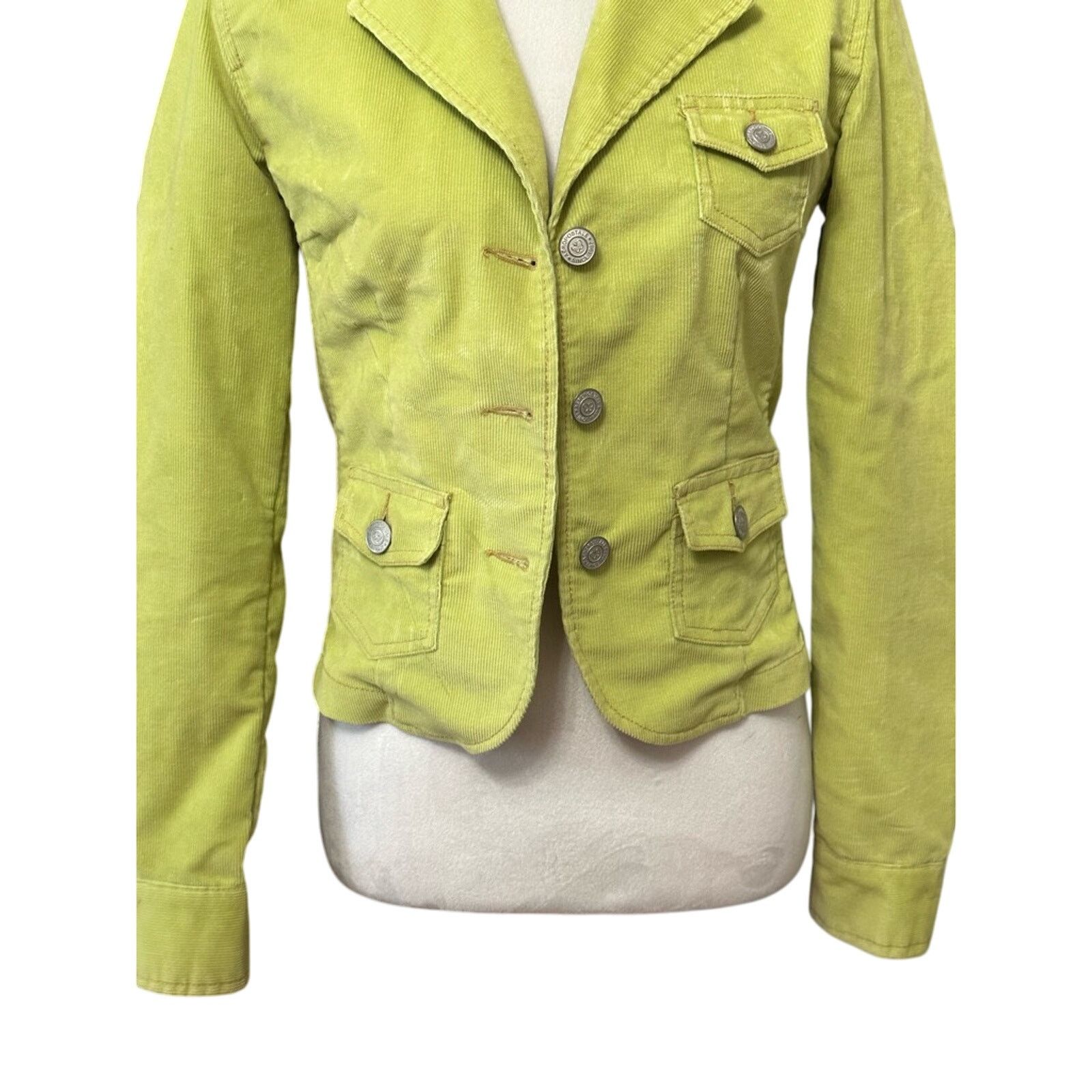 Aeropostale Aeropostale Y2K Corduroy Jacket Flap-Button Green Small Size S / US 4 / IT 40 - 3 Thumbnail