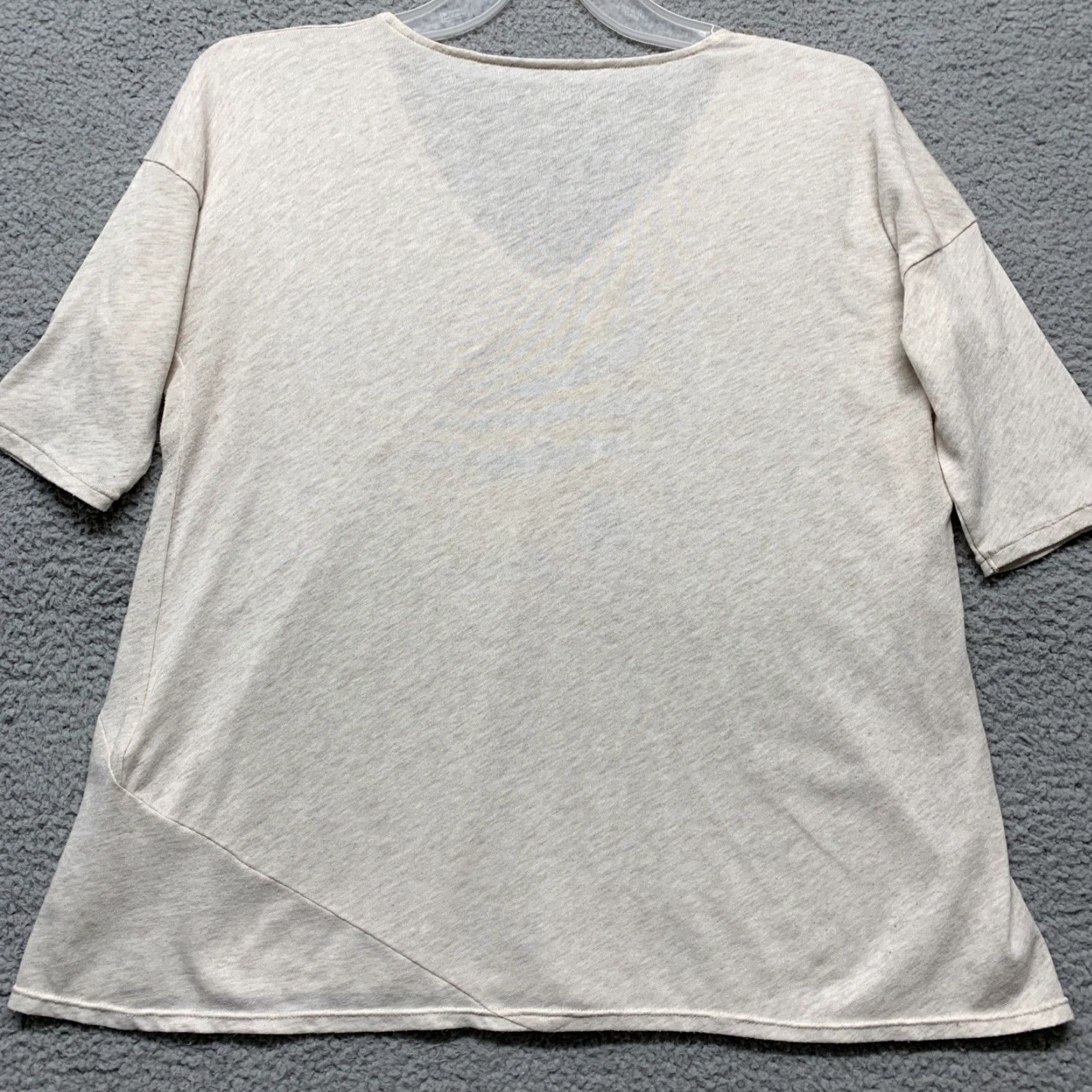 Calvin Klein Calvin Klein Pullover Top Women's S/P Heather Cream Sequins V-Neck Relaxed Fit Shirt Size S / US 4 / IT 40 - 6 Thumbnail