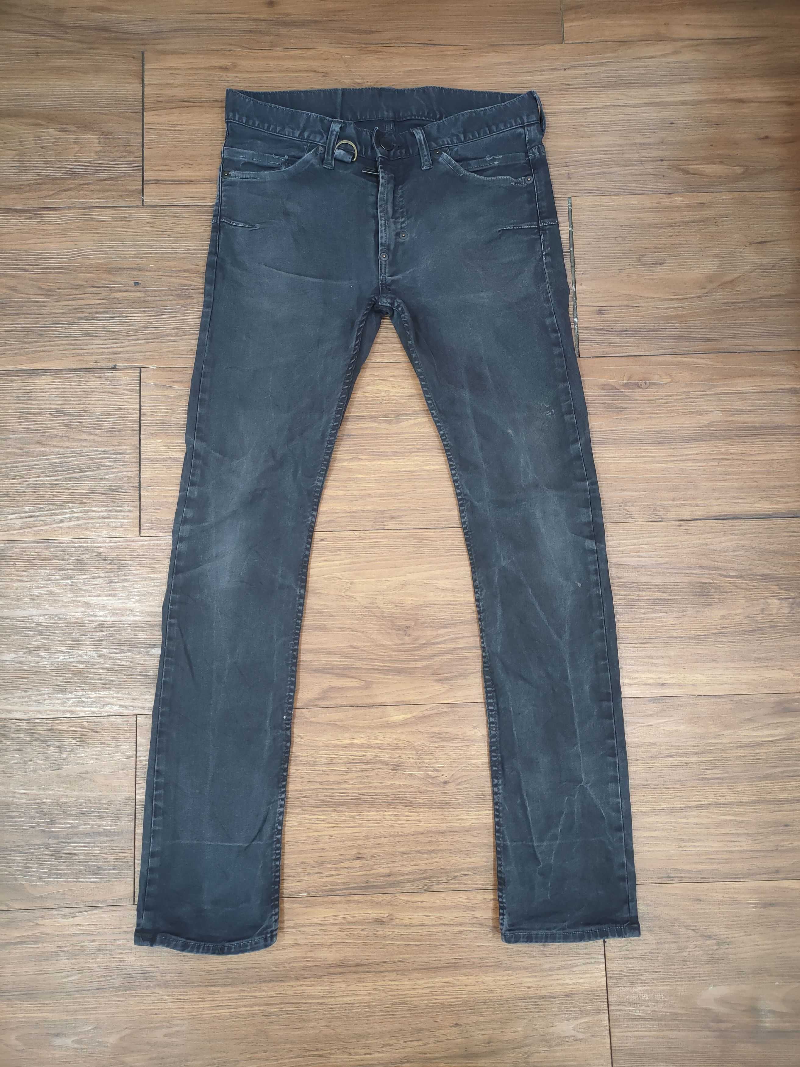 Japanese Brand AUTHENTIC MOTEL FADED BLACK SKINNY JEAN DENIM PANTS Size US 29 - 2 Thumbnail