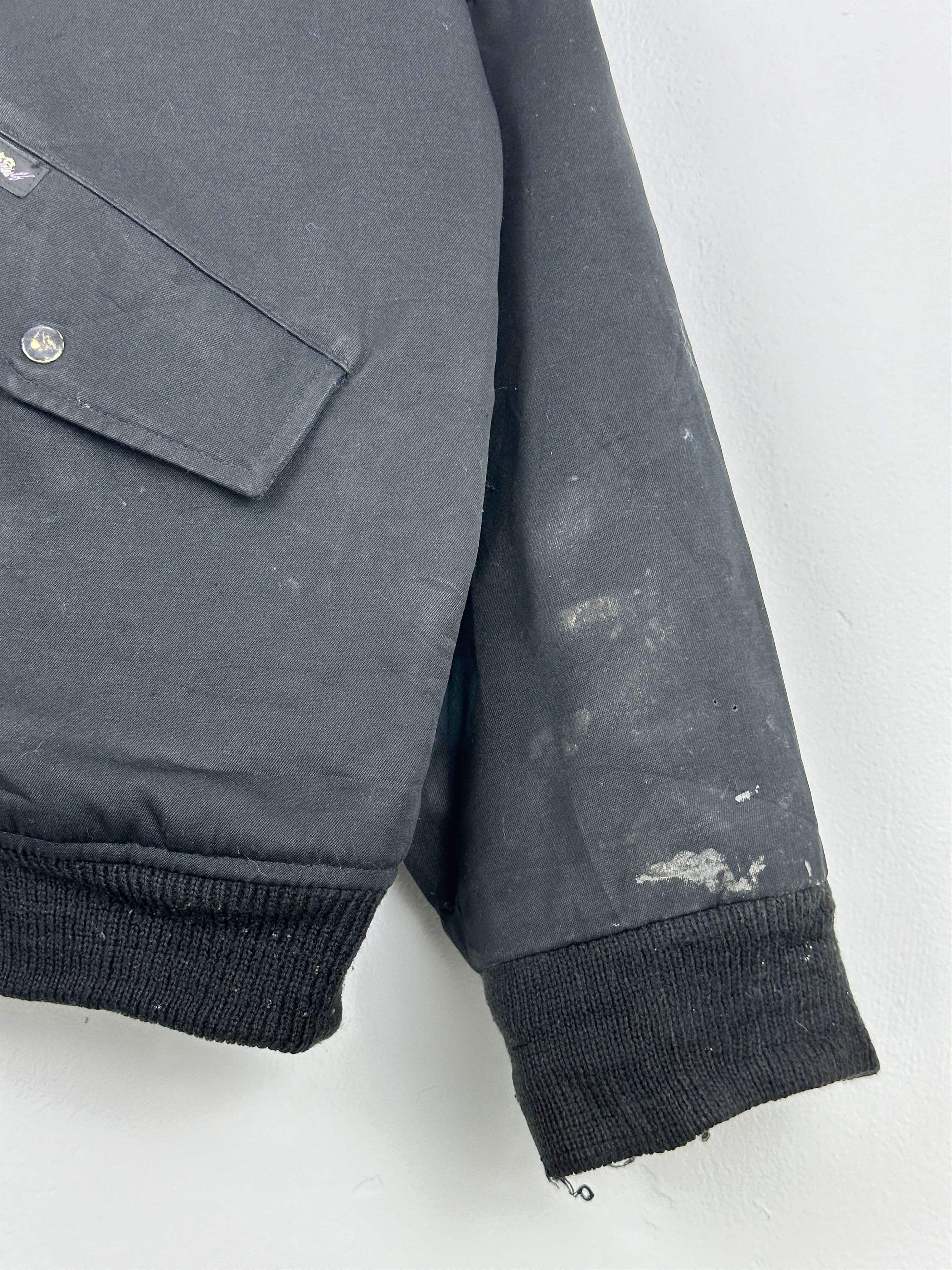 LONE WOLF Vintage Lonely Wolf Zipper Ups Bomber Jacket Black JA0079 Size US XL / EU 56 / 4 - 12 Thumbnail