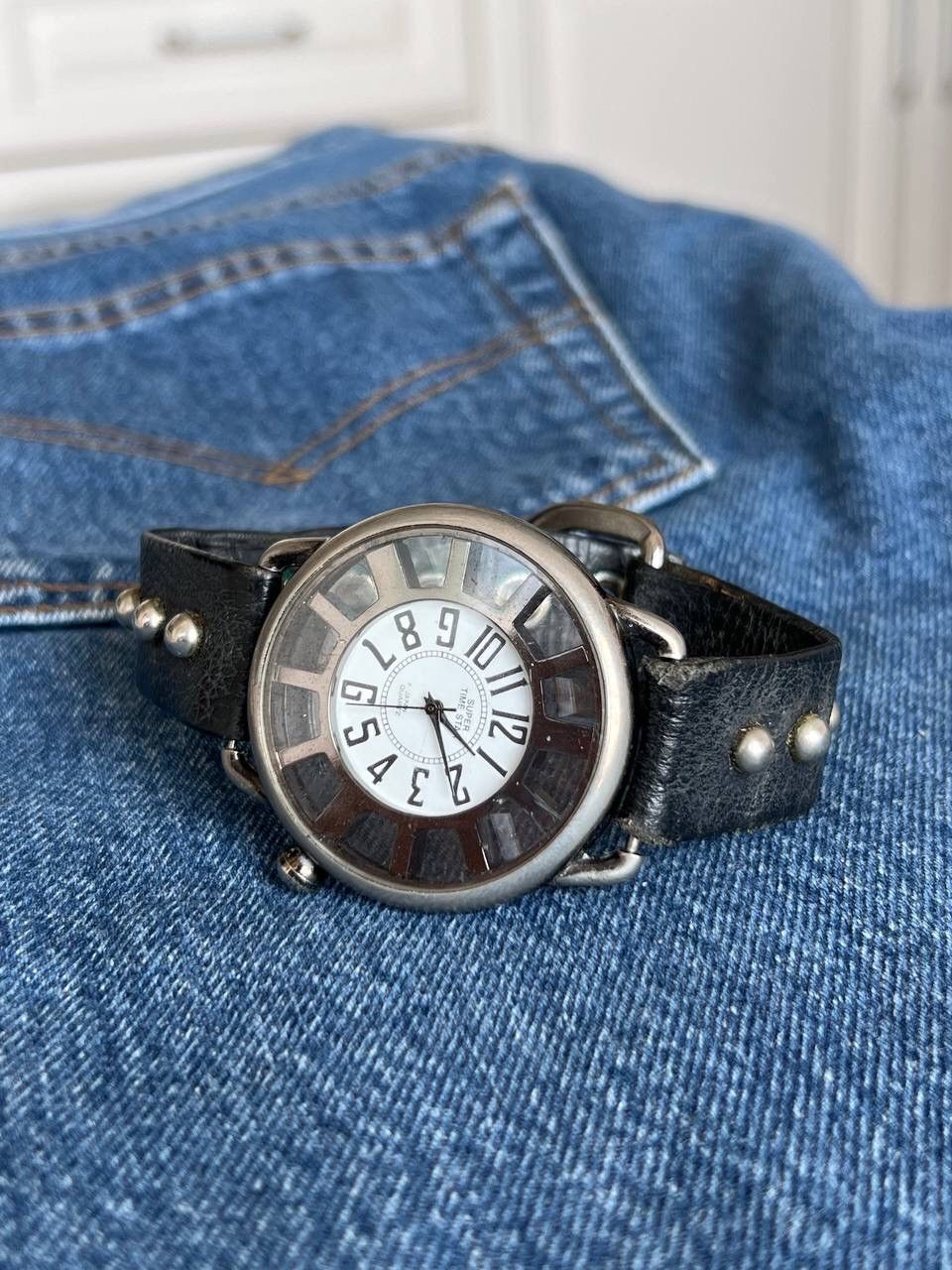 Japanese Brand Vintage Japanese style futuristic Watch Leather Studded Band Size ONE SIZE - 1 Thumbnail