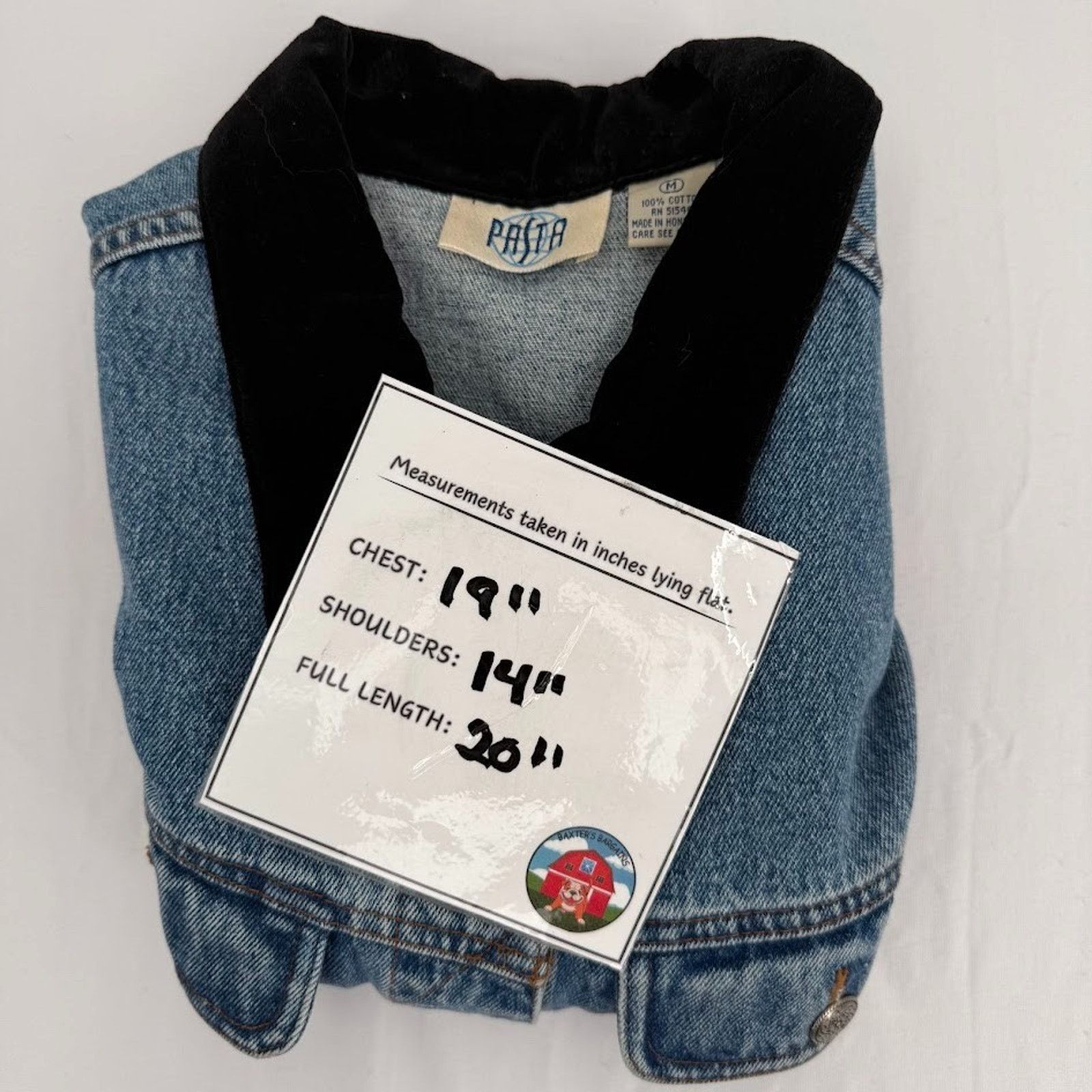 & Other Stories Vintage PASTA Denim Vest Womens Medium Blue JeanWestern 90s Size M / US 6-8 / IT 42-44 - 8 Thumbnail