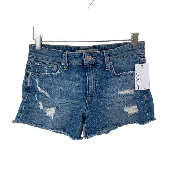 Joe's Joes Ozzie Bexley Cut Off Shorts Distressed Medium Blue Size 26" / US 2 / IT 38 - 2 Thumbnail