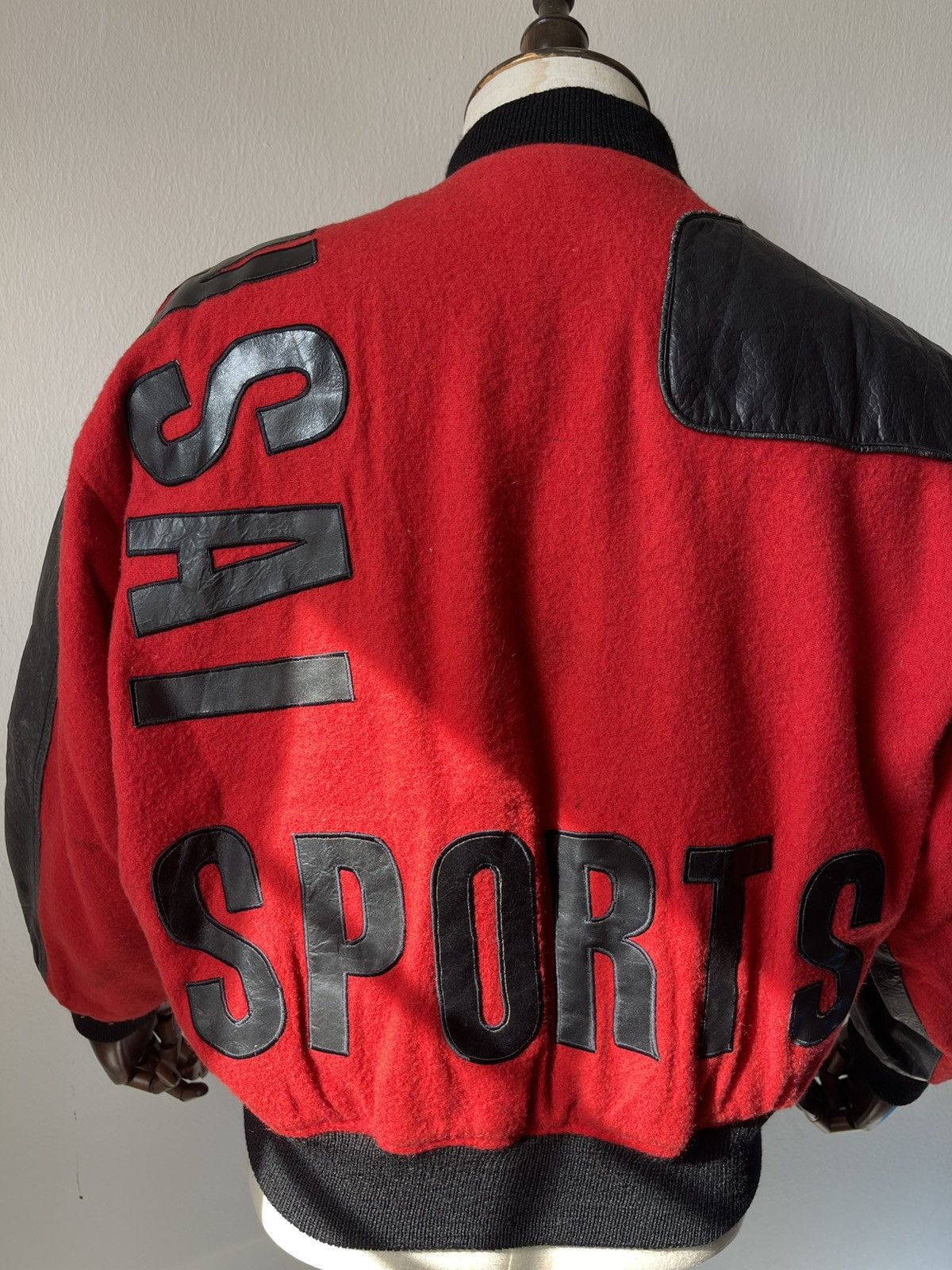 Kansai Yamamoto Rare 80s Kansai Sport Bomber Leather Jacket 97 Size US M / EU 48-50 / 2 - 2 Thumbnail