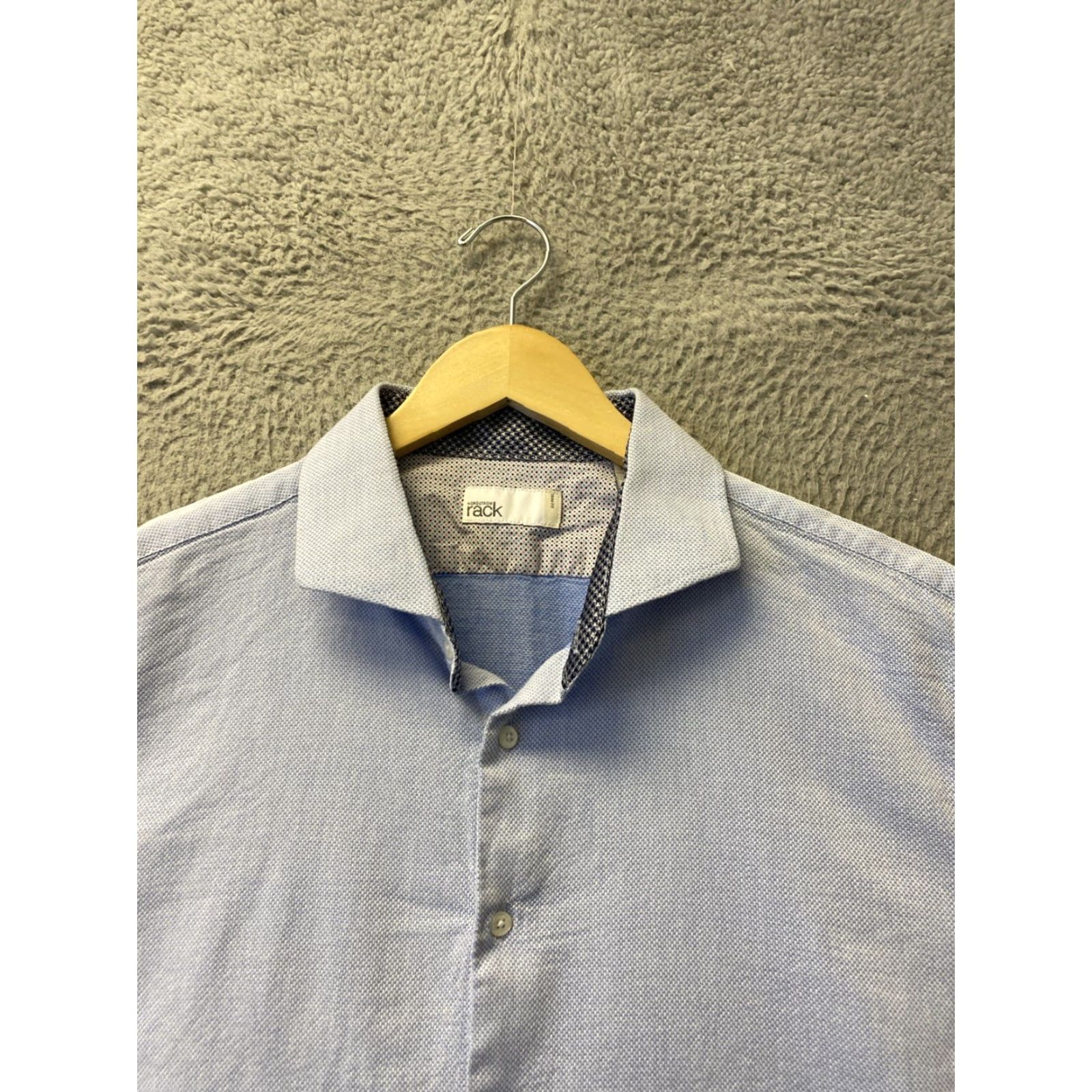 Nordstrom Nordstrom Nordstrom Rack Button Shirt Mens 17 34/35 Blue Patterned Dress Shirt Slim 100% Cotton Regular Computer N/A Size US XL / EU 56 / 4 - 3 Thumbnail