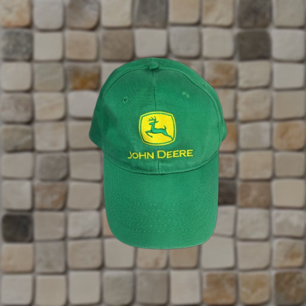 John Deere VINTAGE John Deere Baseball Cap Hat Snapback Green Yellow Farming Agriculture Machinery Mens Twill Cotton Adjustable Size ONE SIZE - 1 Thumbnail