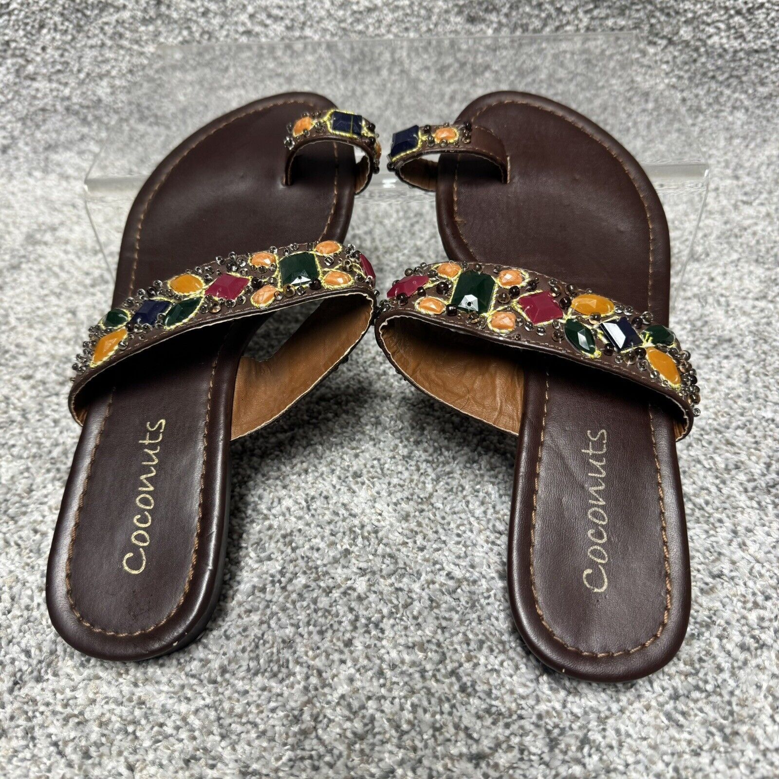 Other Coconuts Y2K Sandals Slides 8 Toe Ring Embellished Jeweled Size US 8 / IT 38 - 2 Thumbnail