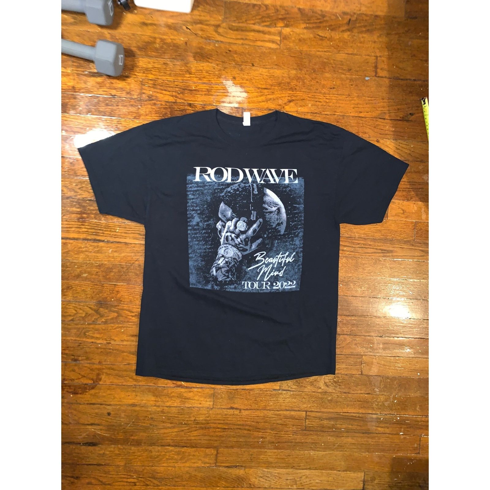 Jerzees Rod Wave Beautiful Mind Tour T Shirt 2022 Rap Tee Black XL Size US XL / EU 56 / 4 - 1 Thumbnail