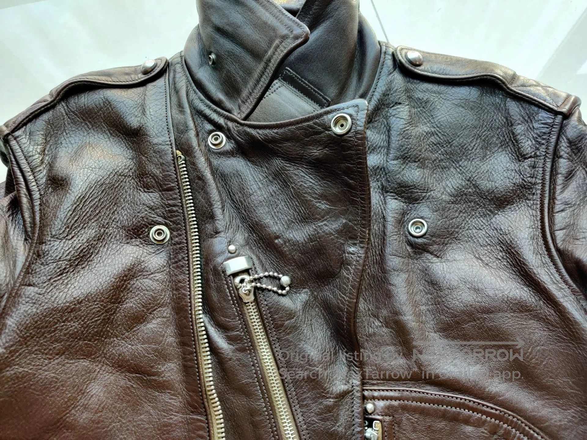 Freewheelers stylish brown leather biker jacket. Size US M / EU 48-50 / 2 - 3 Thumbnail