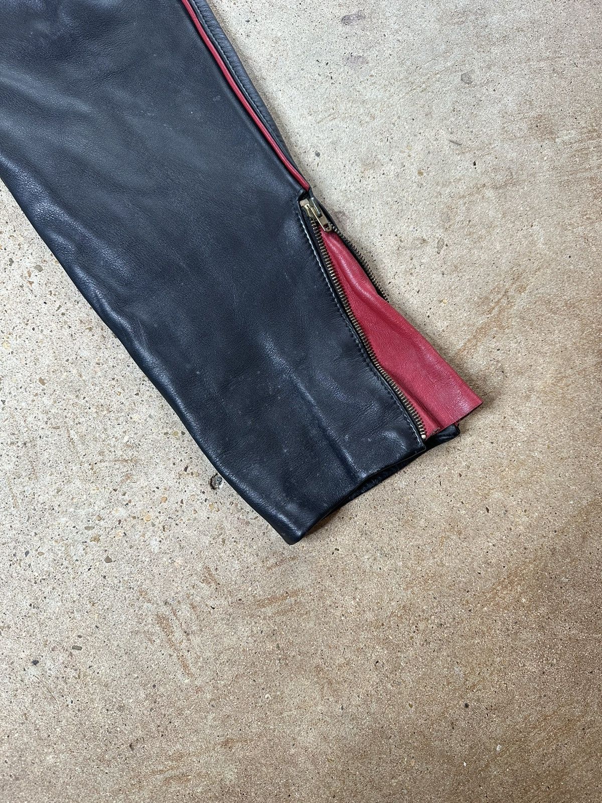 Vanson Leathers × Vintage Vintage 70s Vanson Leather Black and Red Pants Size US 32 / EU 48 - 3 Thumbnail
