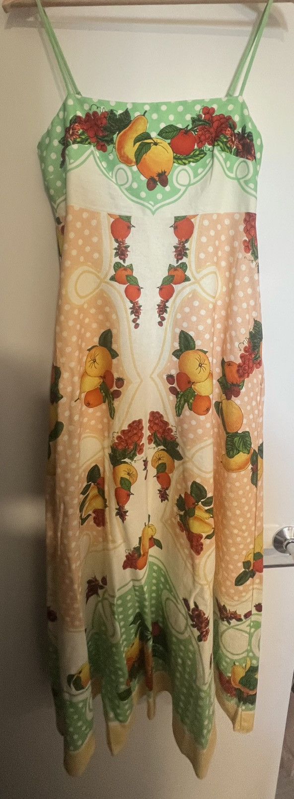 CAROLINE CONSTAS Linen Fruit Print Maxi Sundress Size S / US 4 / IT 40 - 5 Thumbnail