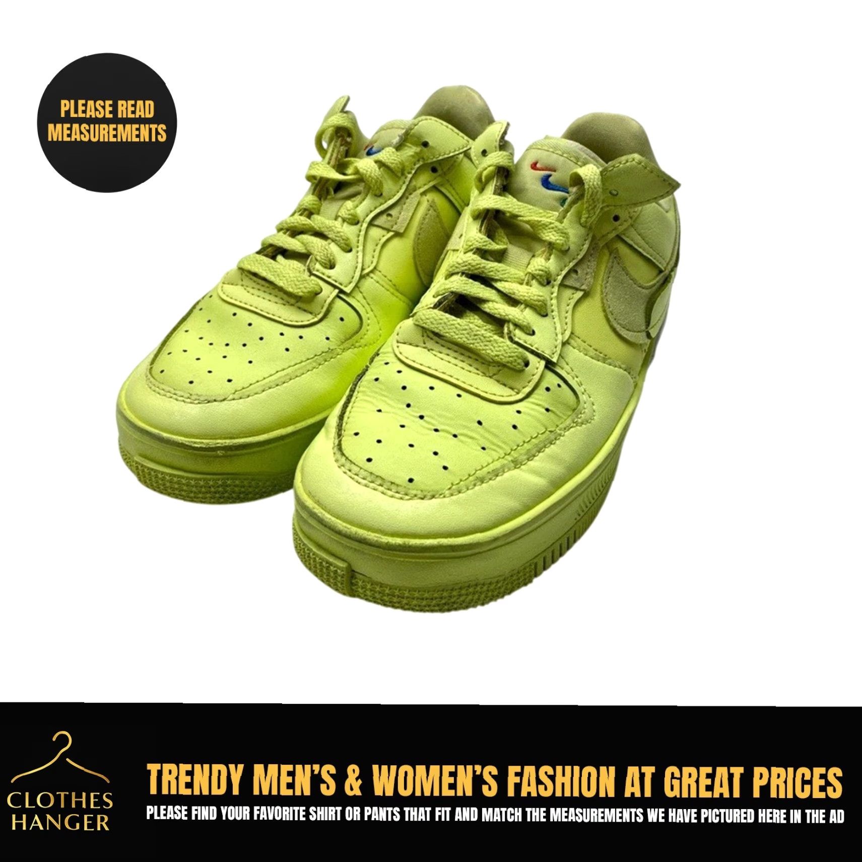 Nike VINTAGE? Nike Air Force 1 Fontanka DA7024-700 Womens Size 8 Yellow Strike Lemon 1608 Size US 8 / IT 38 - 2 Thumbnail