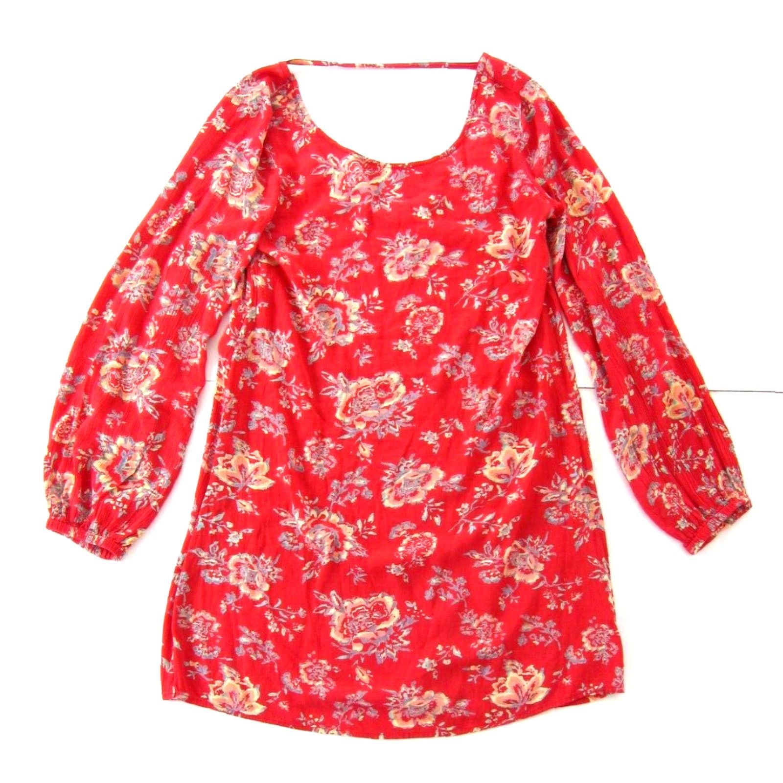 Billabong Billabong Tunic Shirt Smock Dress M Pink Floral 100% Rayon Long Sleeve Women's Size M / US 6-8 / IT 42-44 - 2 Thumbnail
