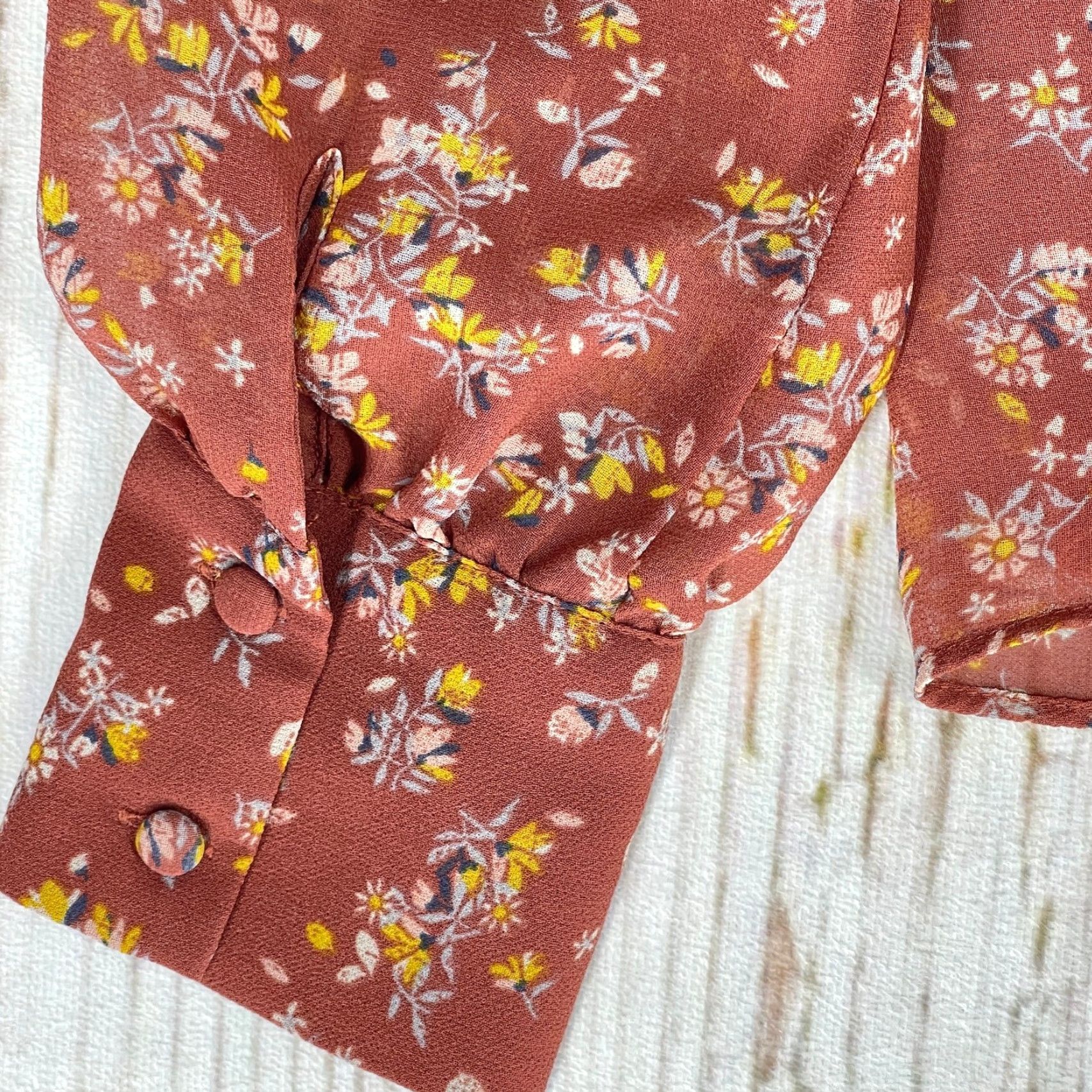 Vintage 1 STATE Blouse Women Long Sleeve Floral Scoop Neck Pullover Lightweight Bohemian Peasant Casual Shirt 2XS Pink Size XXS / US 00 / IT 34 - 6 Thumbnail