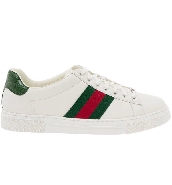 image of Gucci Ace Sneakers With Web Size 10 in White, Men's