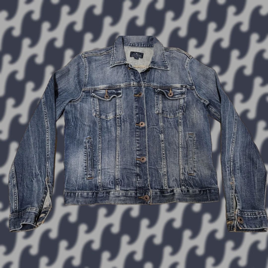 Lucky Brand VINTAGE Lucky Brand Jean Jacket Mens Large Blue Denim Trucker Distressed Button Front Bomber Jacket Mens L Blue Denim Casual 90s (if applicable) Size US 33 - 1 Thumbnail