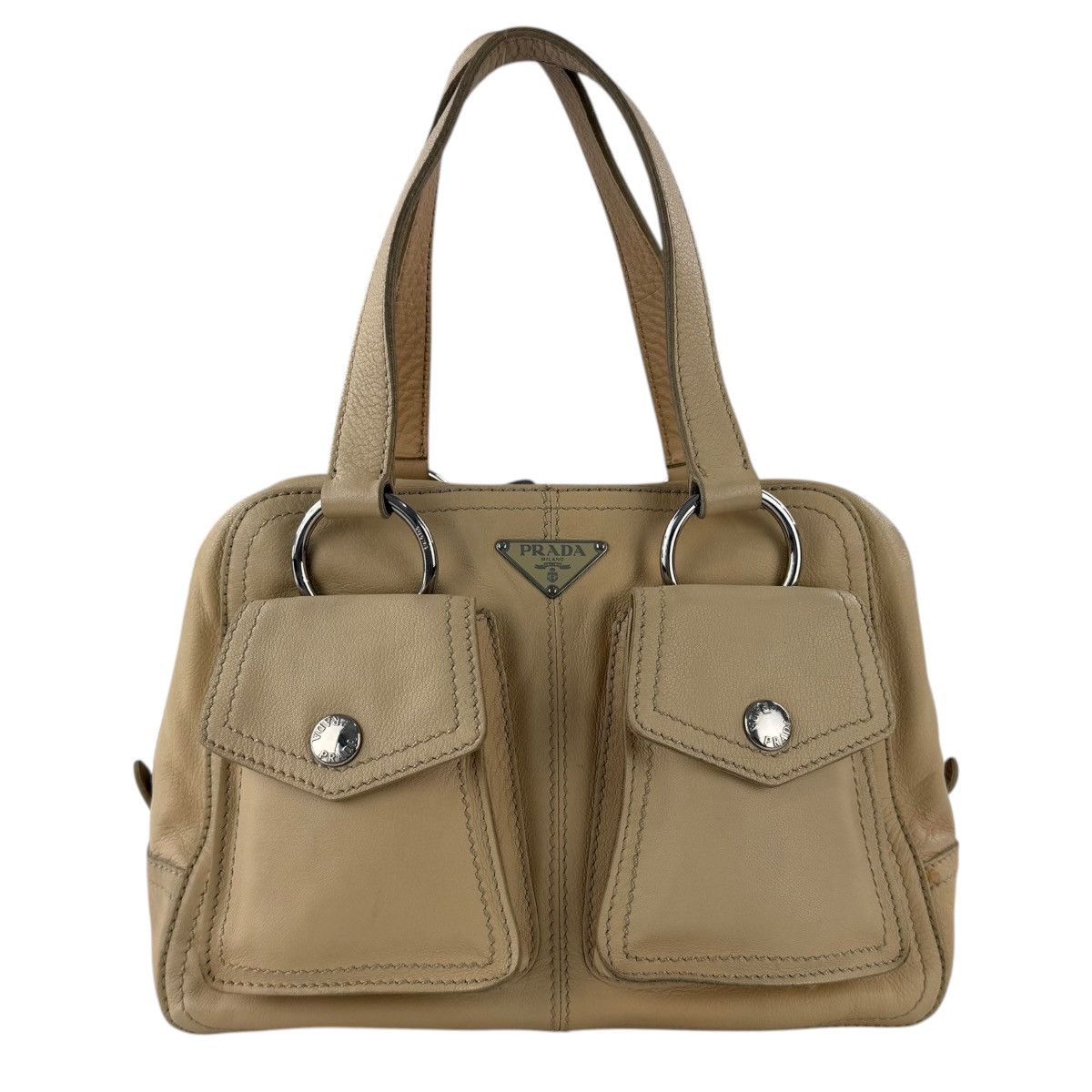 Prada Prada Leather Double Pocket Shoulder Bag Size ONE SIZE - 1 Thumbnail