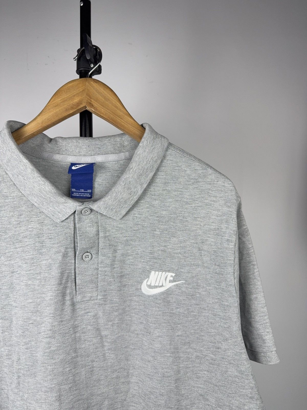 Nike Nike Grey Polo Shirt XXL Classic Embroidered Swoosh Size US XXL / EU 58 / 5 - 2 Thumbnail
