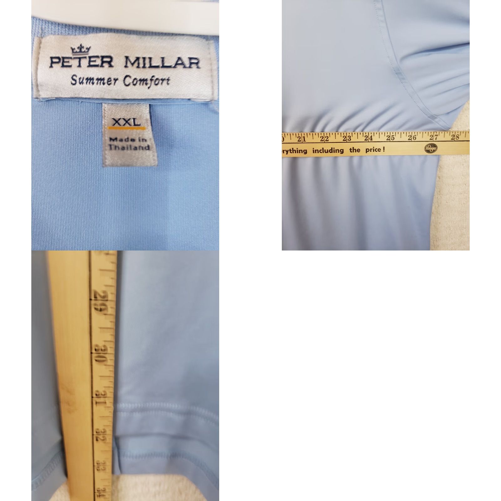 Peter Millar Peter Millar Summer Comfort Polo Mens 2XL Striped Blue Citidel Bulldogs Logo Embroidered Chest Golf Casual Workwear Button Collar Shirt Size US XXL / EU 58 / 5 - 9 Thumbnail